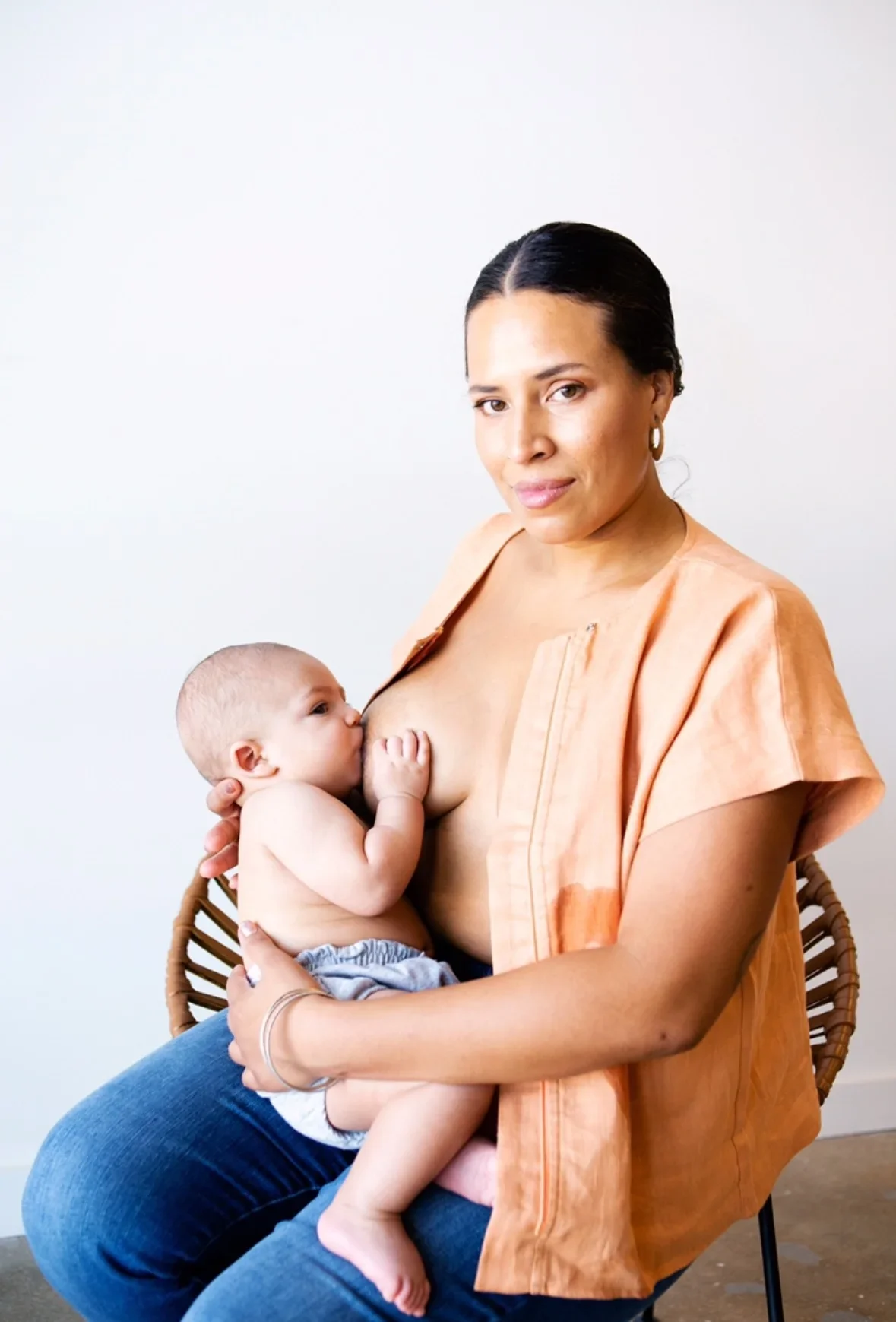 Woman breastfeeding a baby