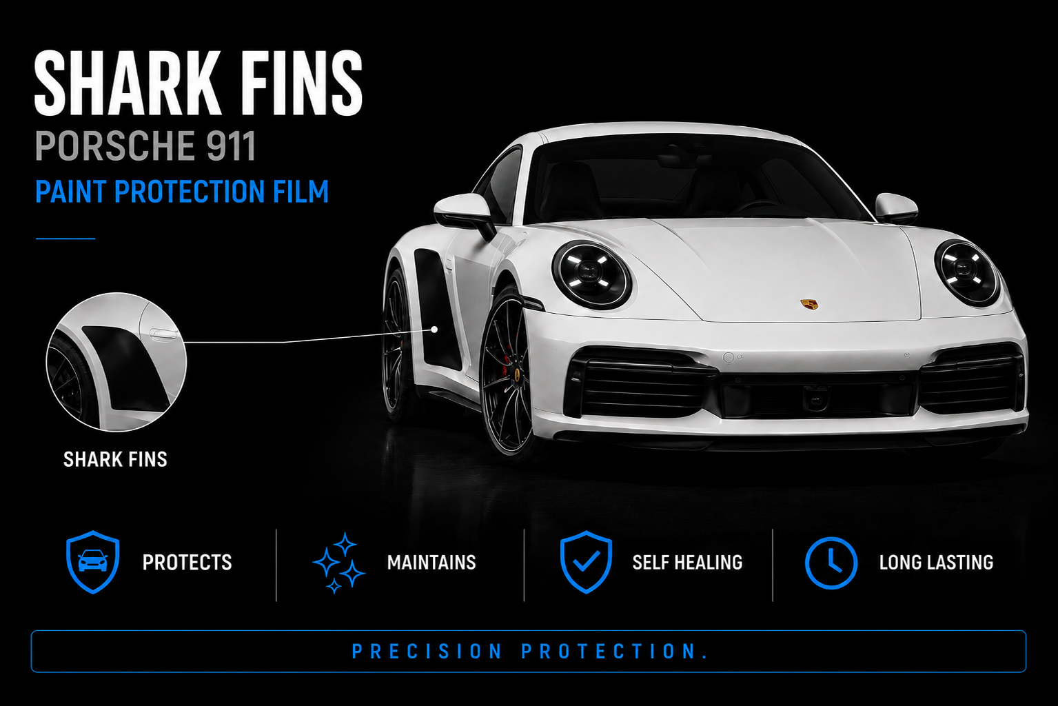 XPEL - PAINT PROTECTION FILM -     SHARK FIN PORSCHE