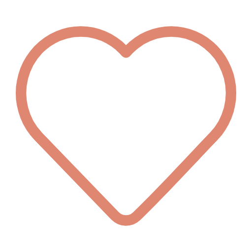 Outline of a heart with a pink border.