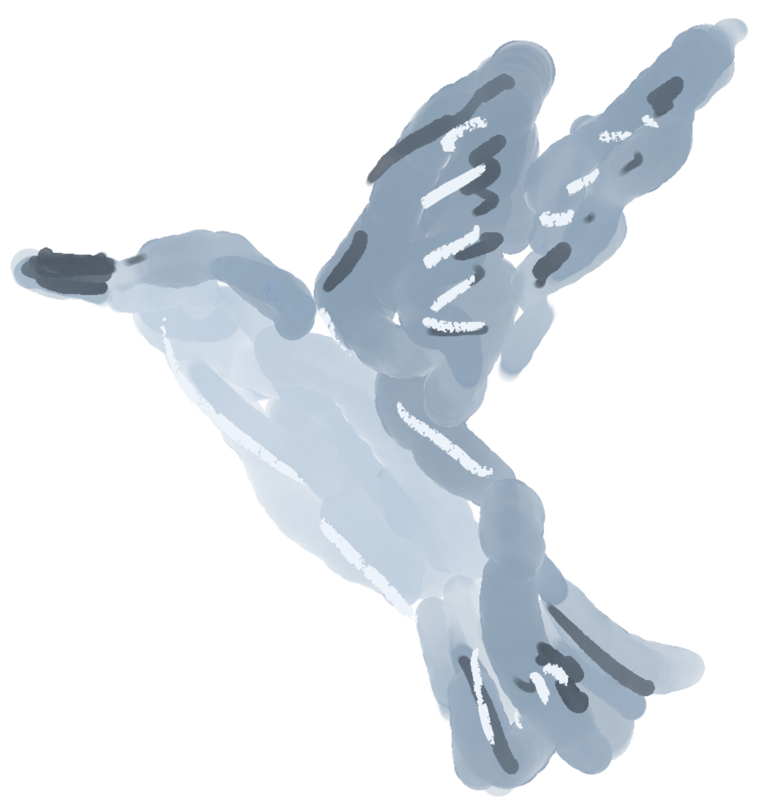 A digital illustration of a hand with stylized, abstract black markings on the fingers and back of the hand, set against a transparent background.