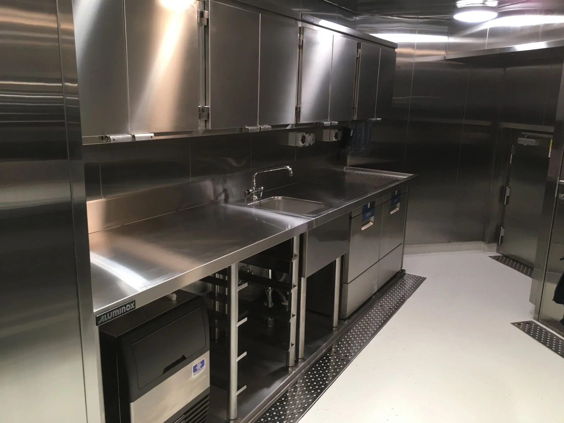 Stainless Steel furniture inside a kitchen