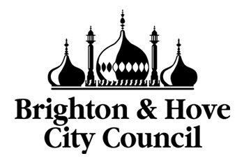 Logo of Brighton & Hove City Council featuring a silhouette of a historic-style building with domes and spires.