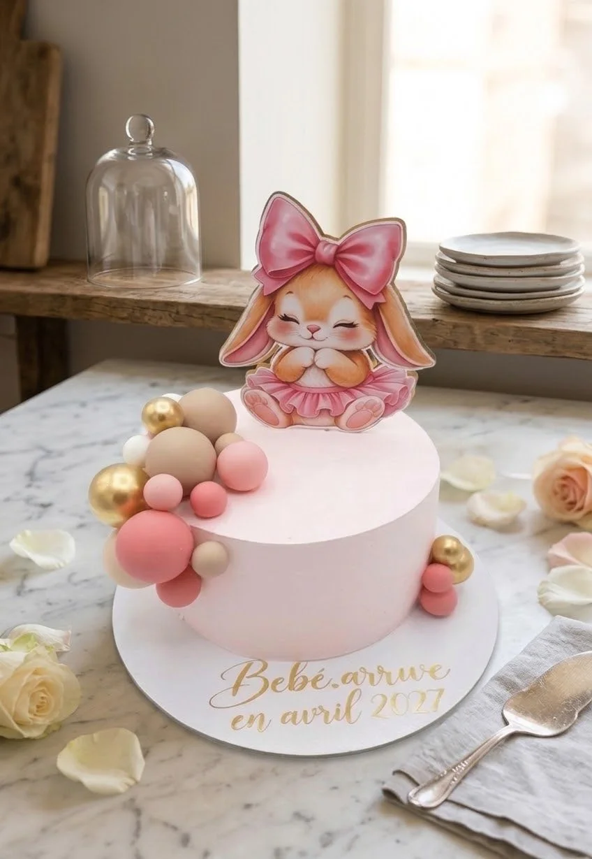 Adorable Bunny-Themed Celebration Cake