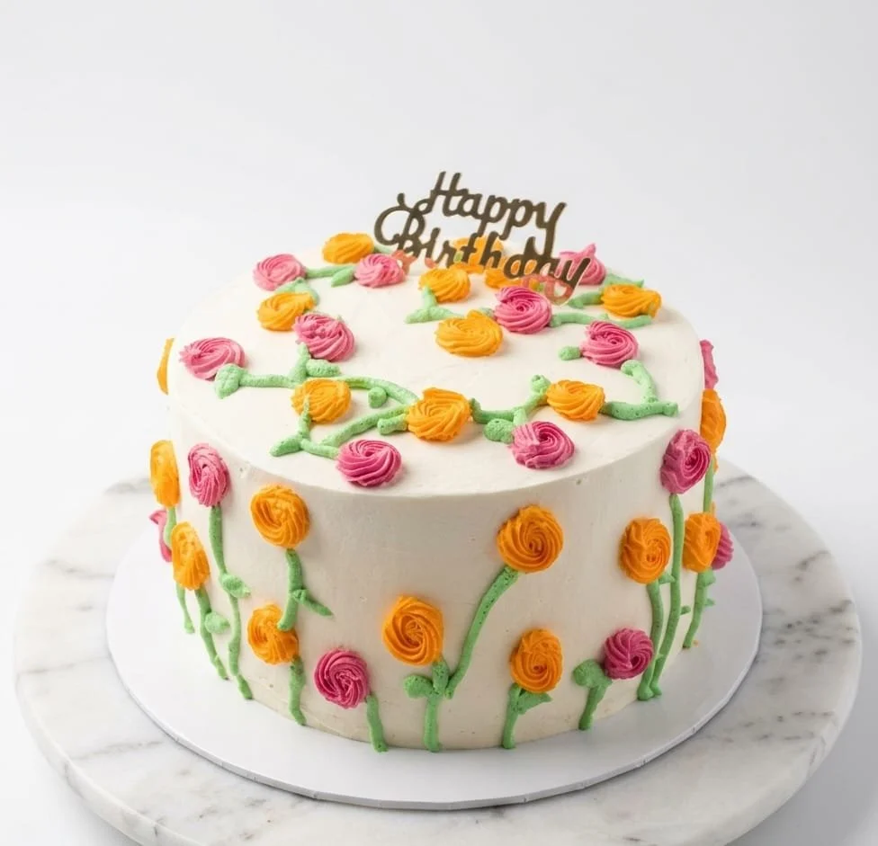 Flower Theme Cake
