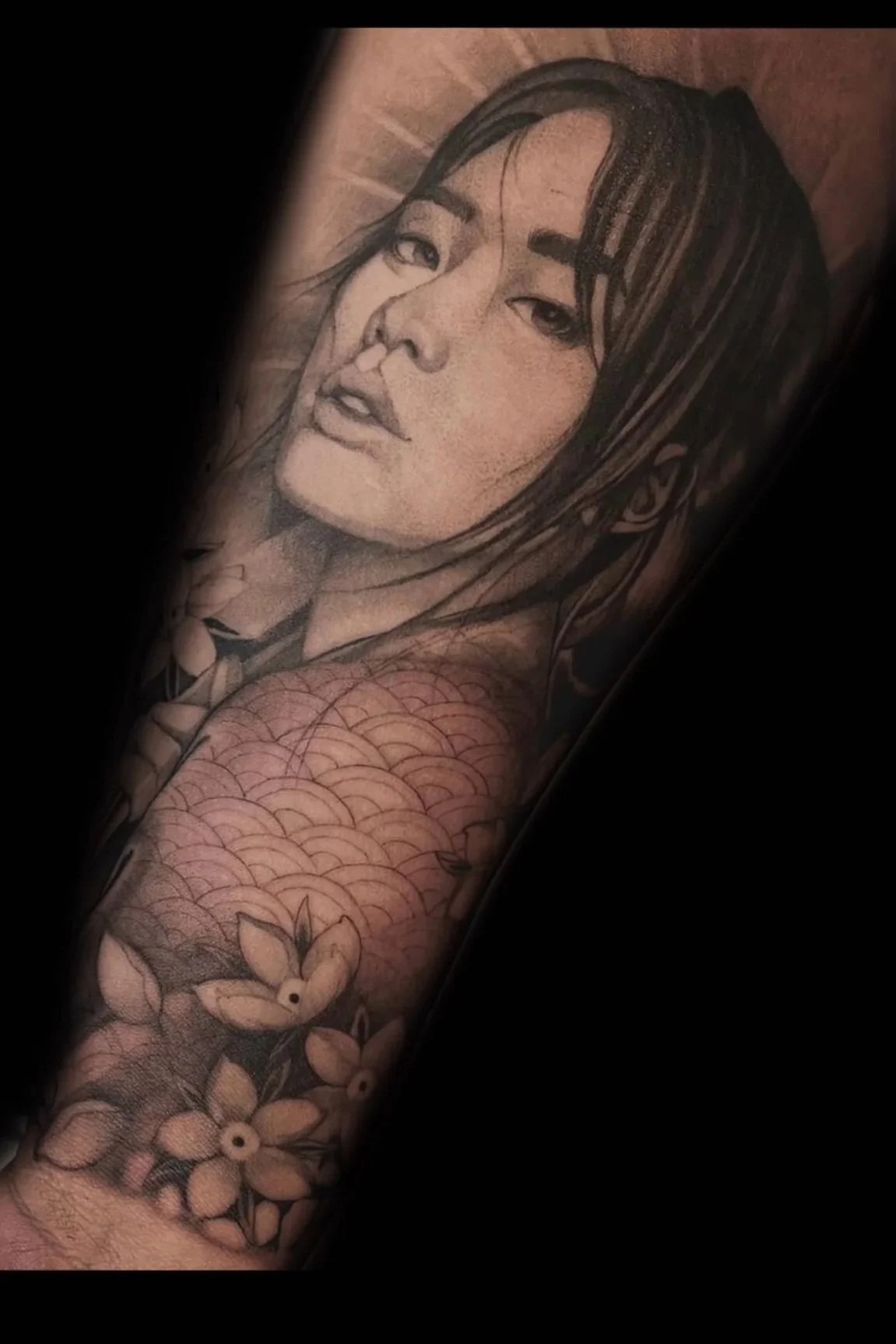Black and grey portrait by Marie Makowski