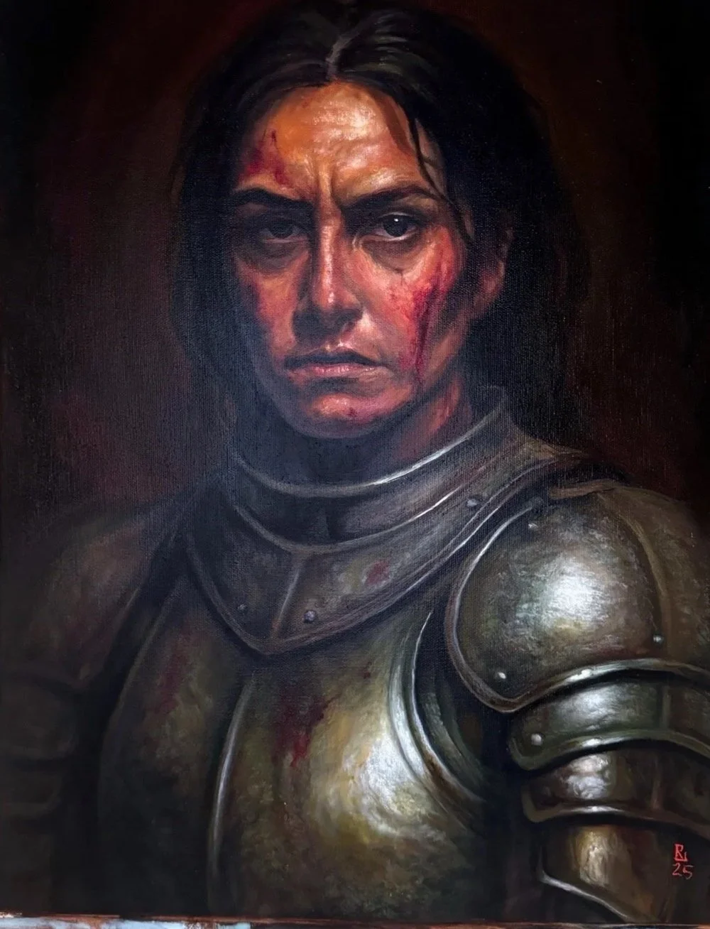 Oil painting of a female knight by Richie Lucero