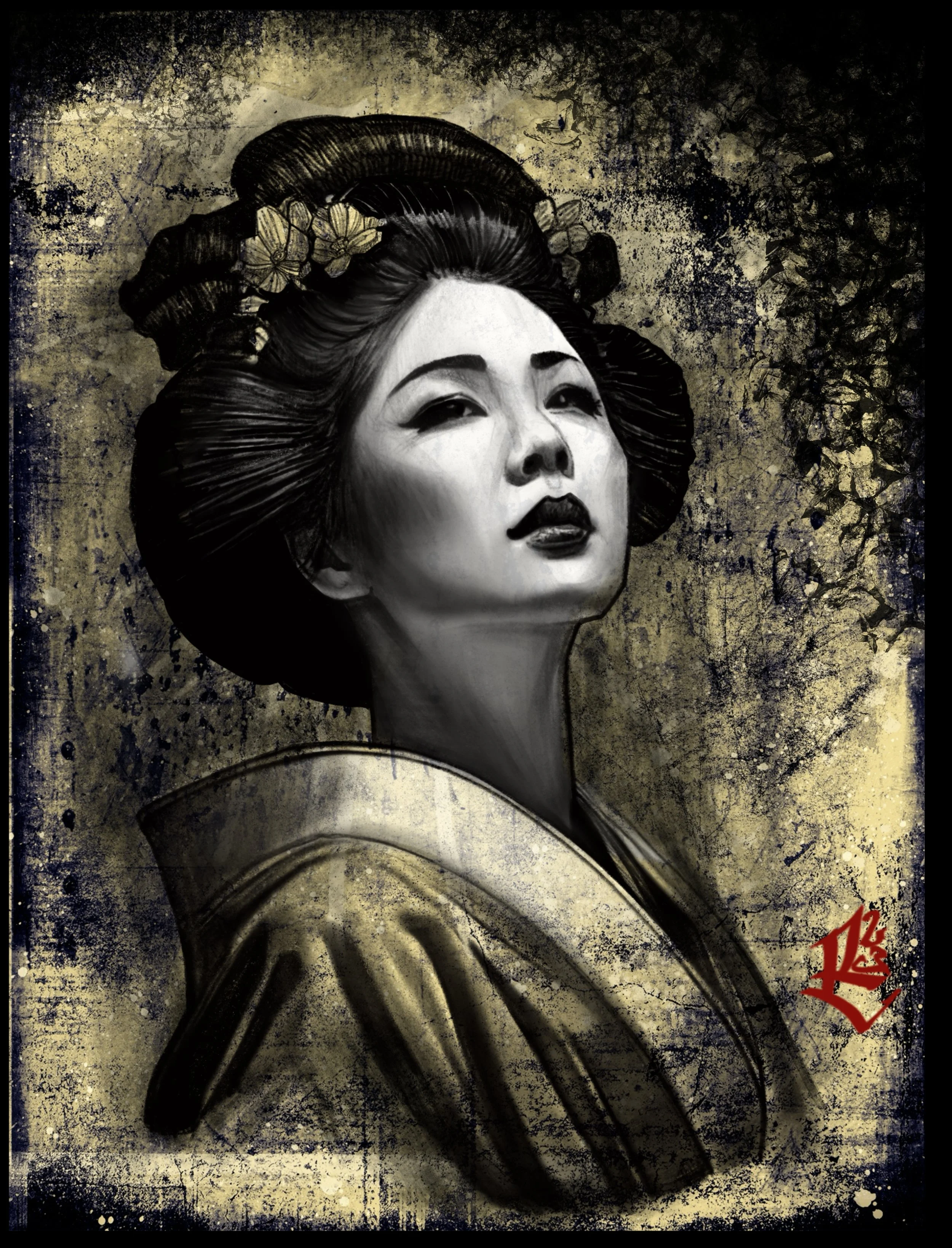  Portrait of a geisha done by Richie Lucero.