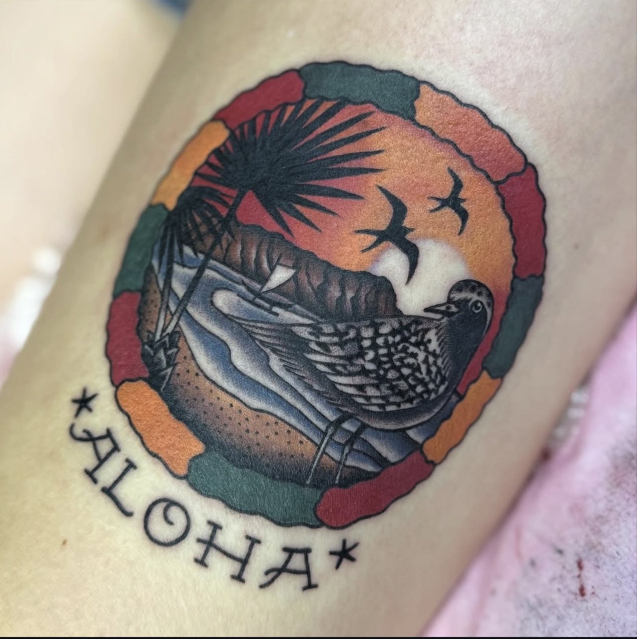 Traditional tattoo by Sue Kidder