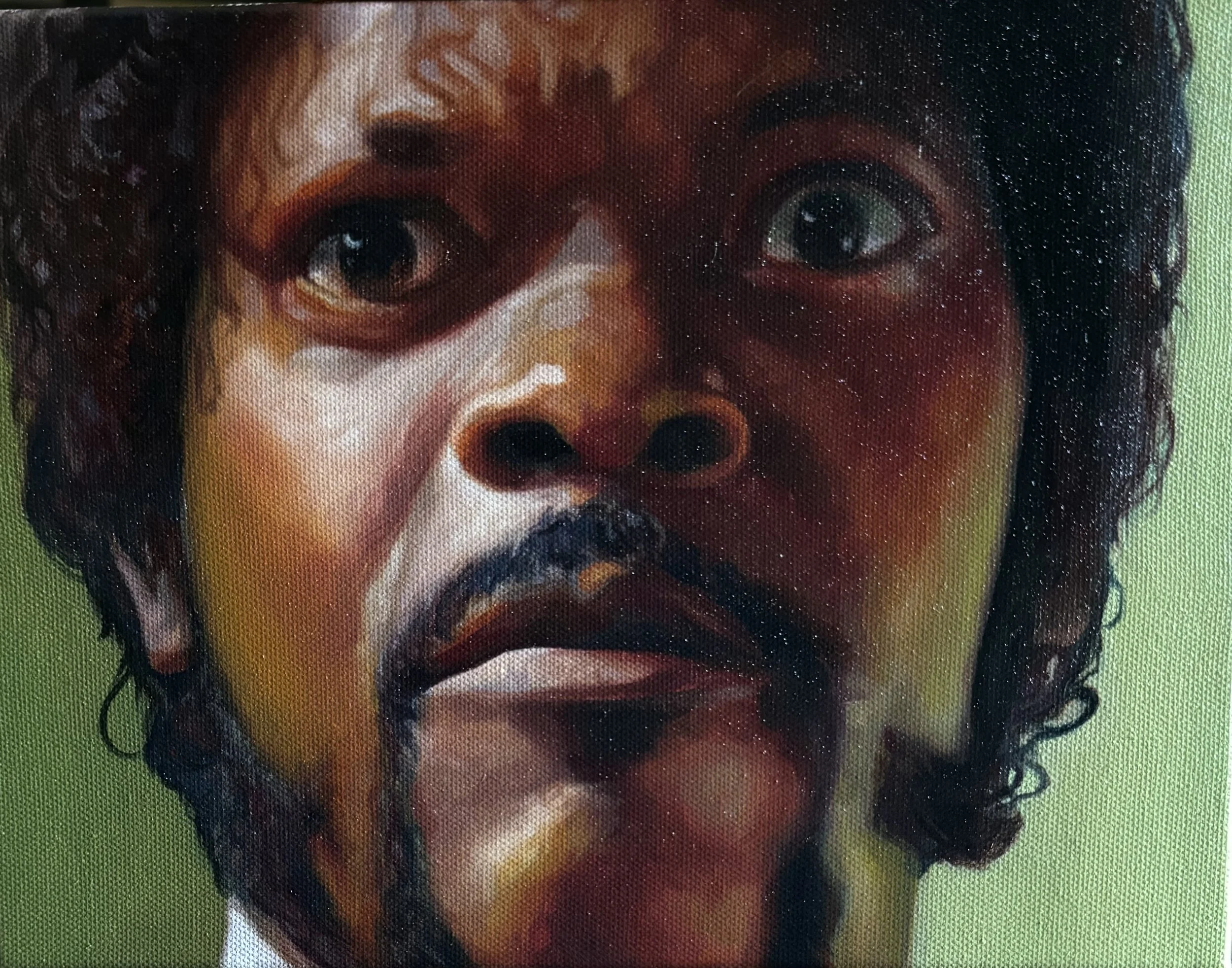Close-up portrait of a b@d muth@.. oil painting by Richie Lucero