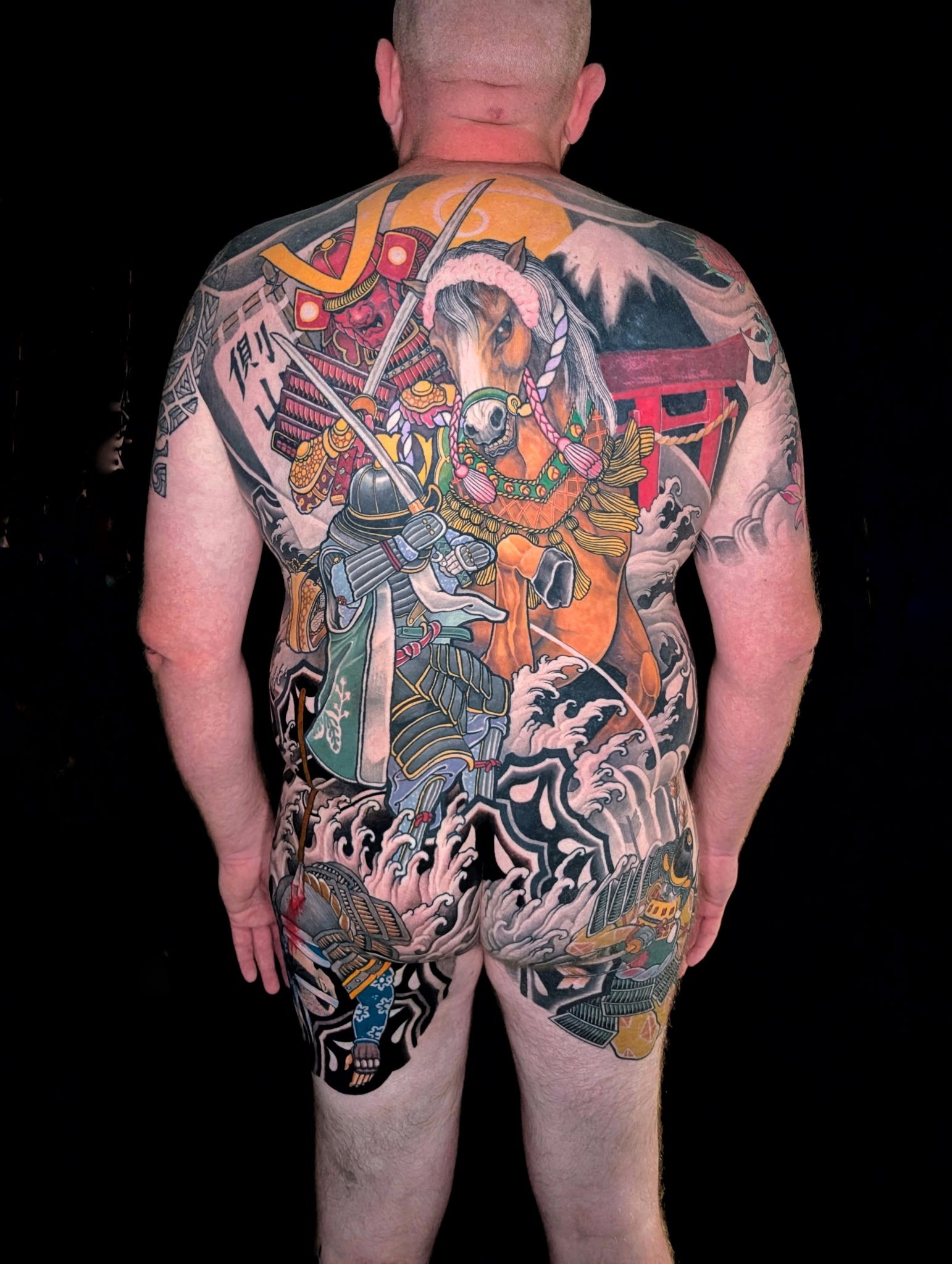 Japanese samurai back piece by Zach Yokoyama