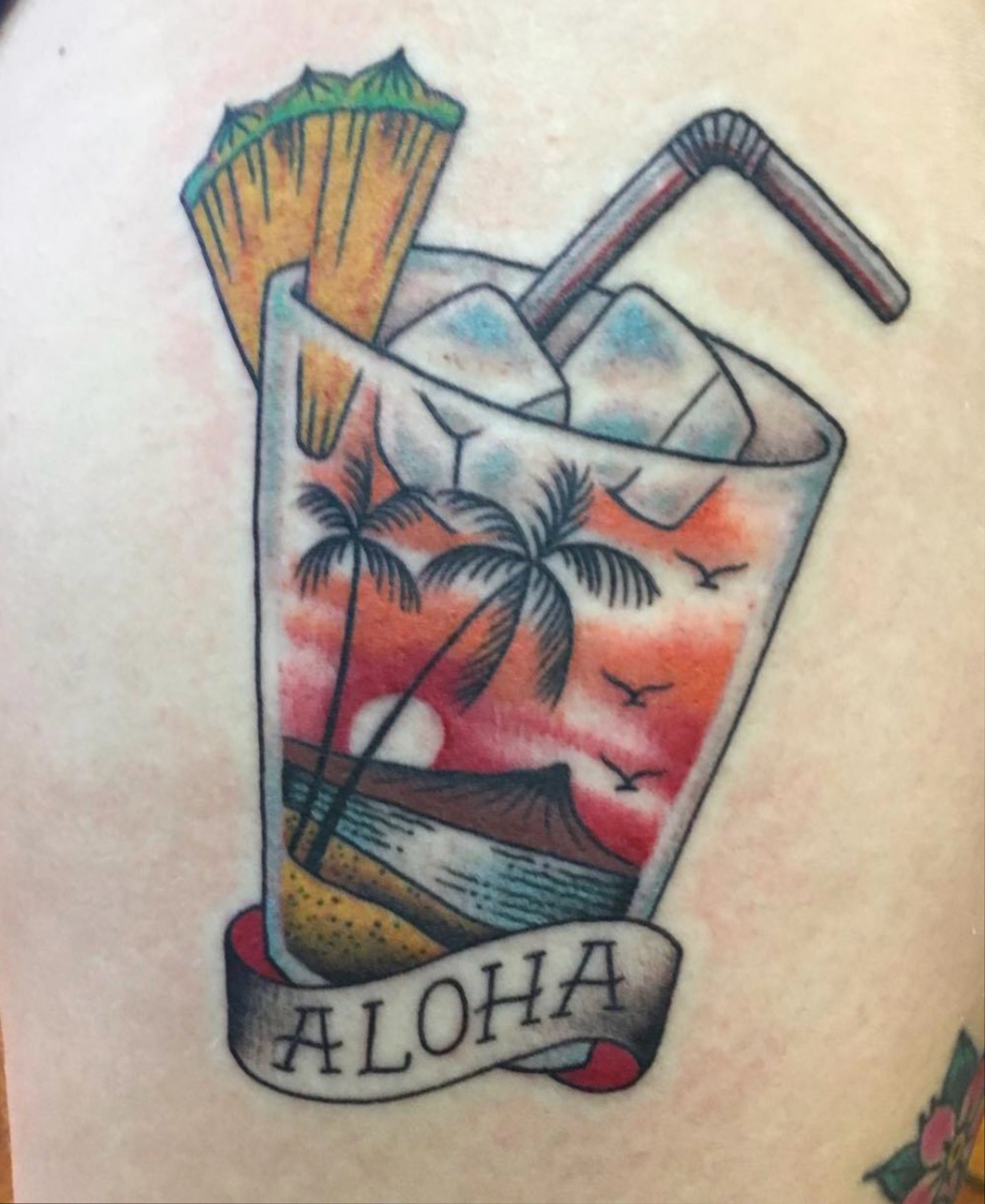 aloha mai tai traditional tattoo
