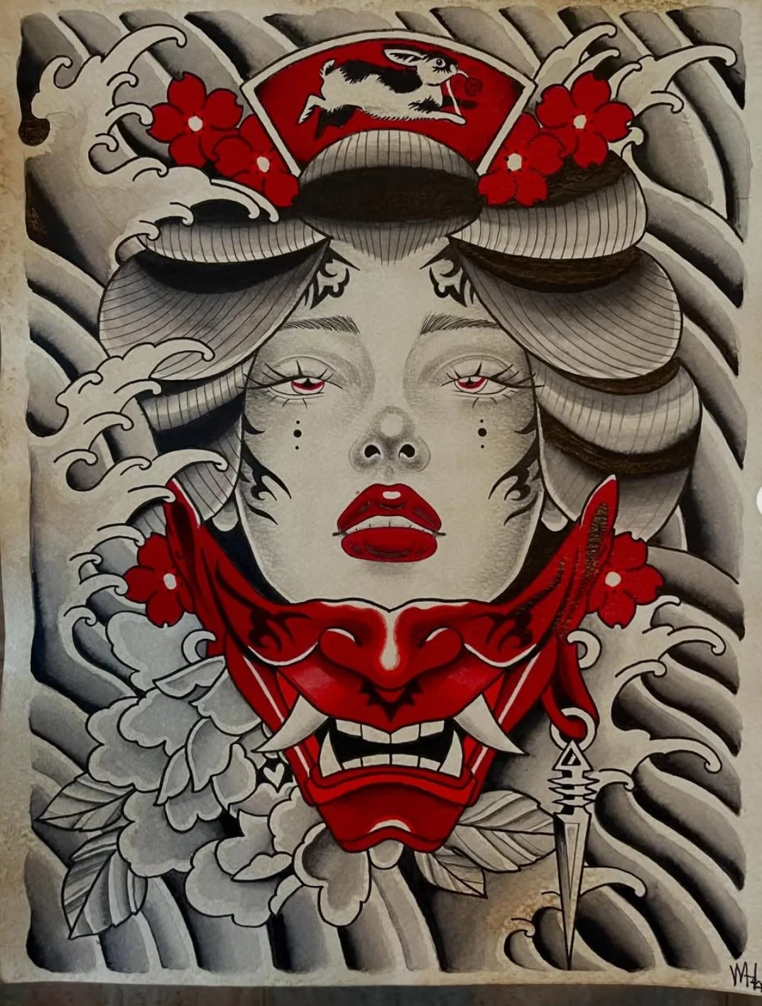 geisha-samurai-drawing-by-Marie-Rose.jpg