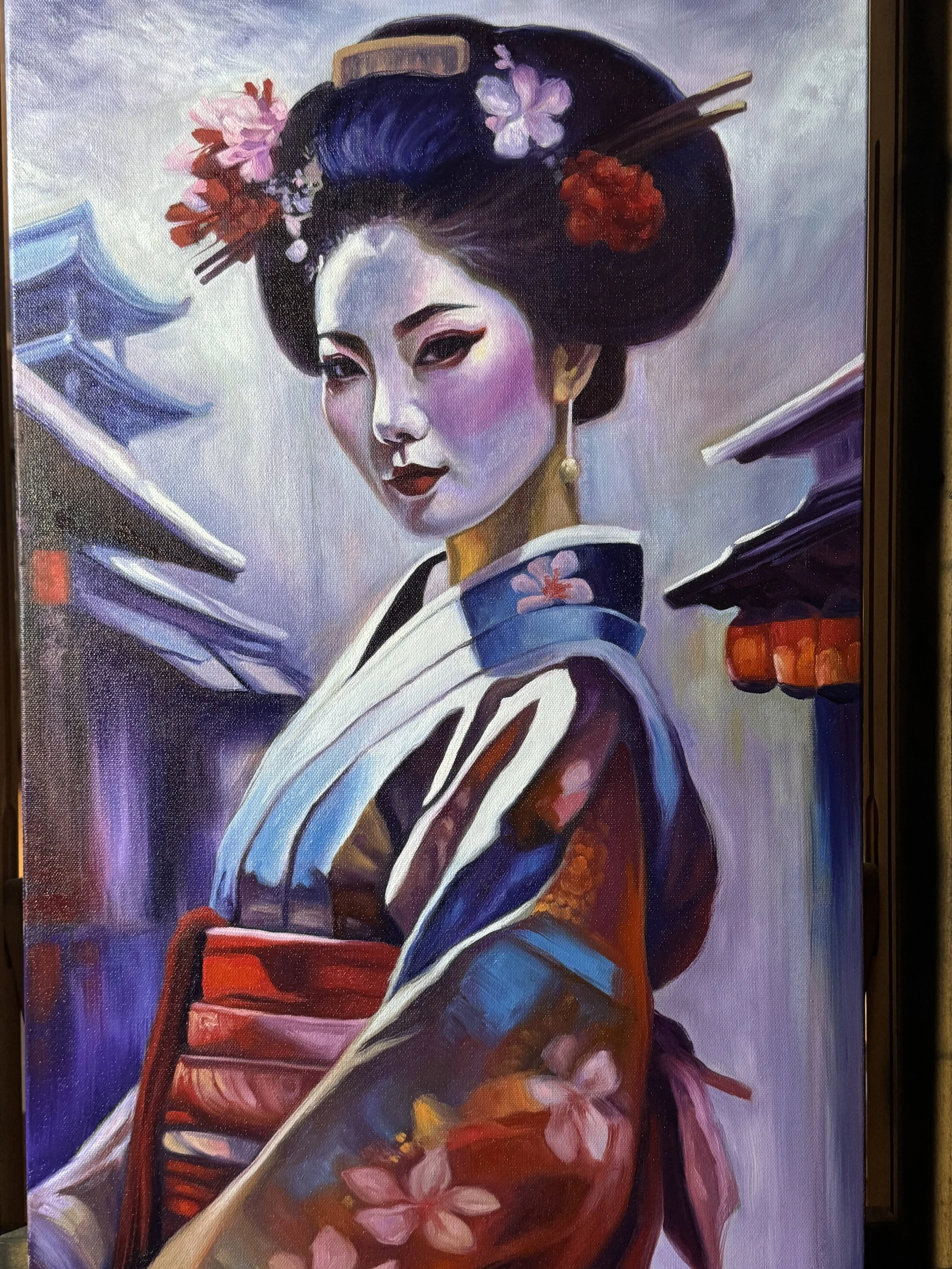 Oil painting of a geisha by Richie Lucero