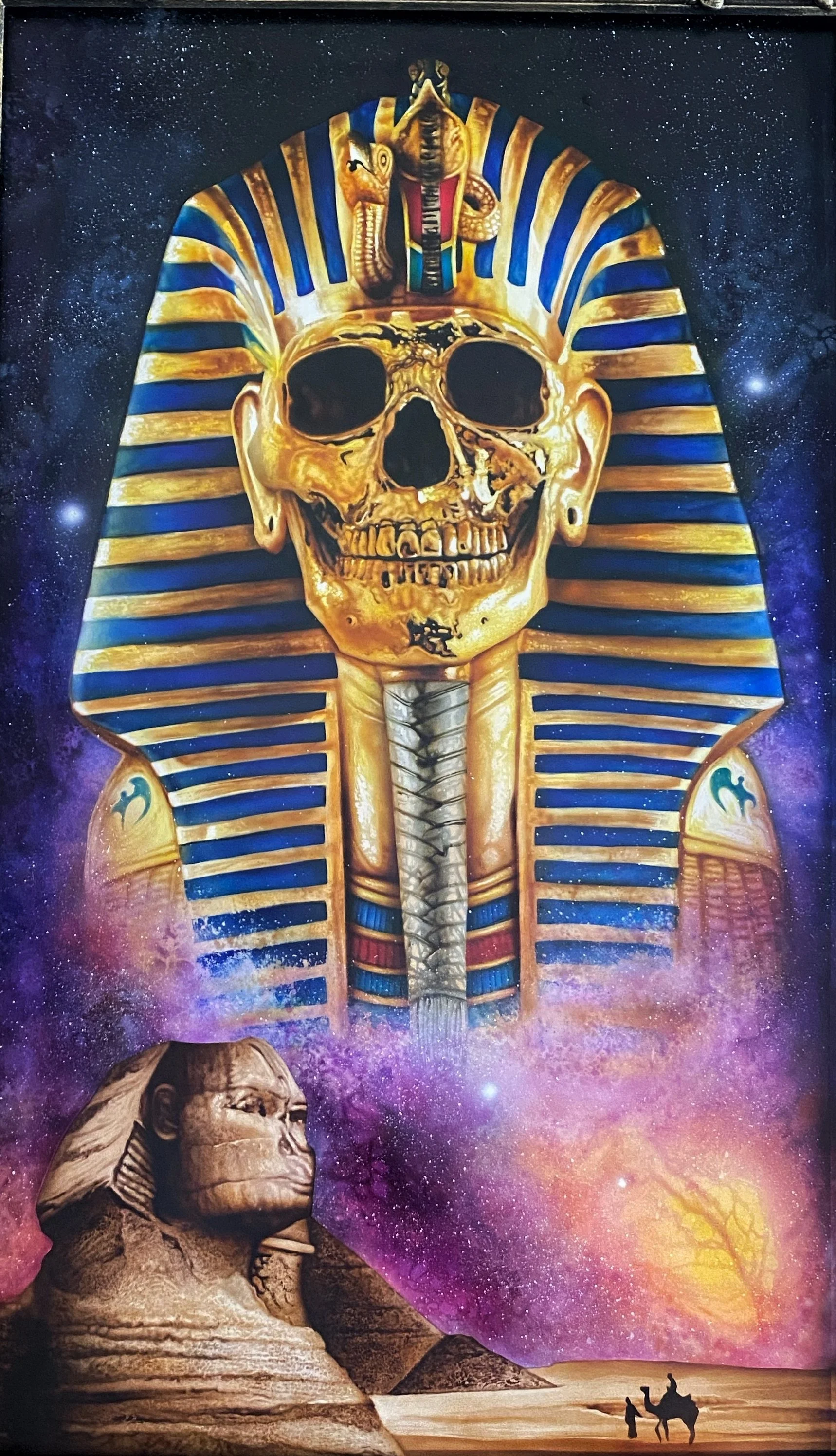 Egyptian painting airbrushed with acrylics by Richie Lucero