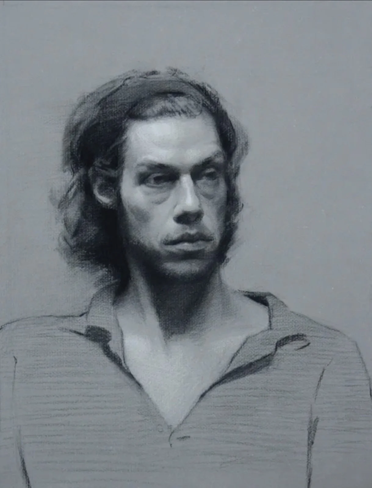 Black and white portrait drawing by William Zwick