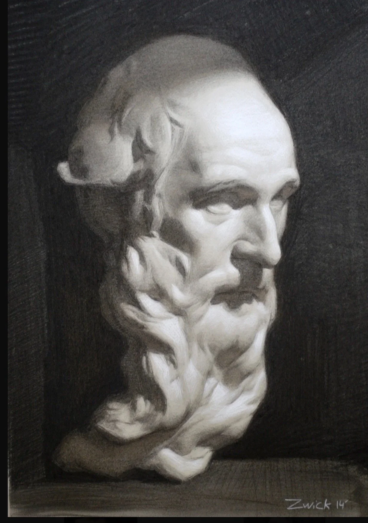barg cast done in nitram charcoal site size study