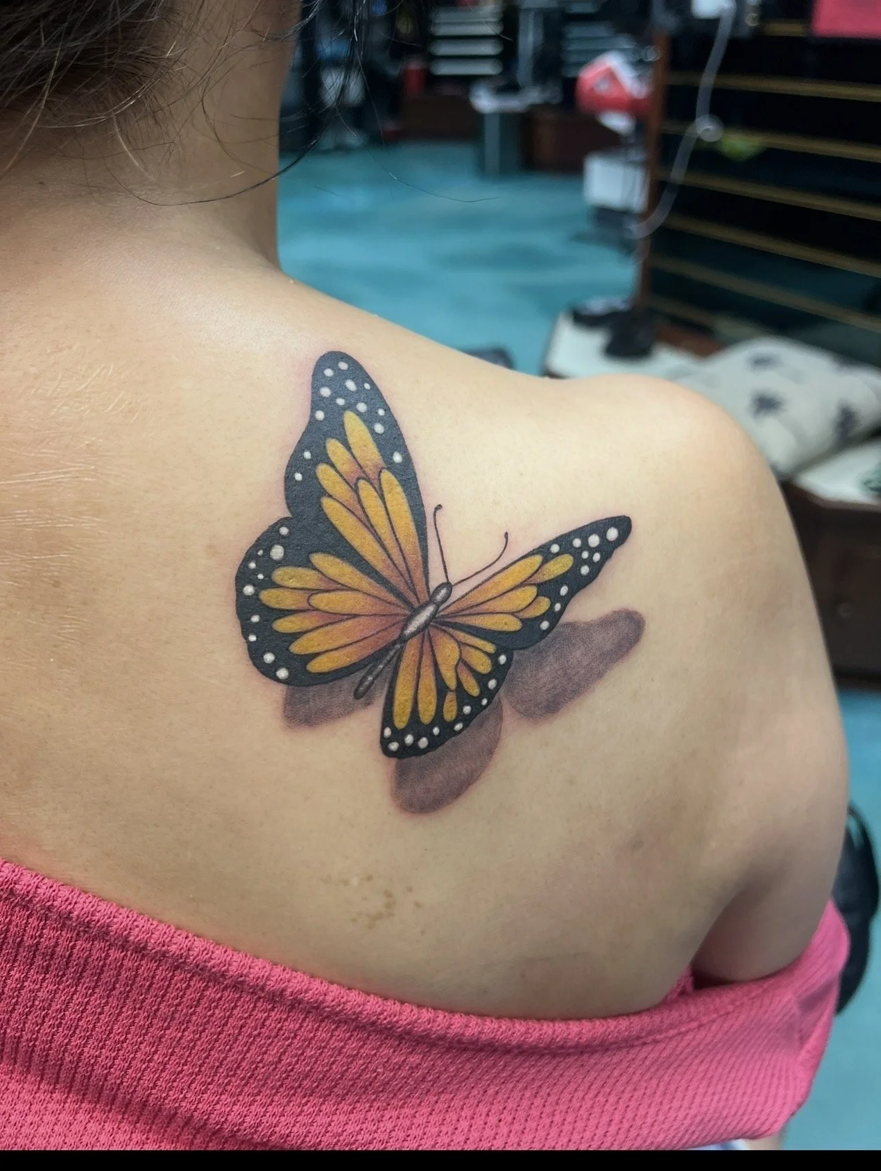 Monarch butterfly tattoo by Telley