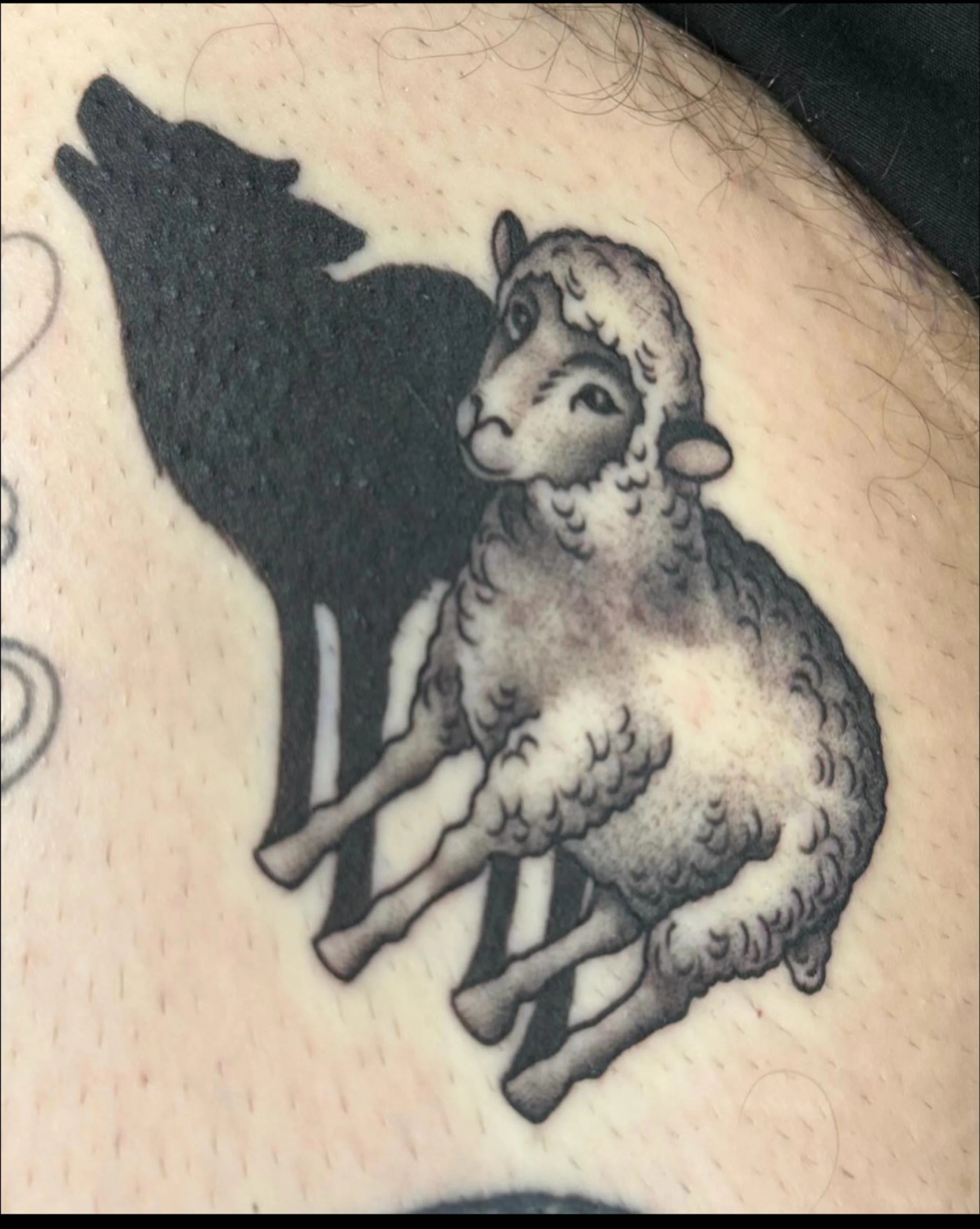 traditional wolf in sheeps clothing tattoo