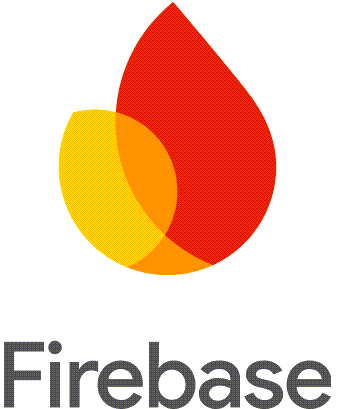 Firebase logo with a stylized flame in red, orange, and yellow colors and the word 'Firebase' below.