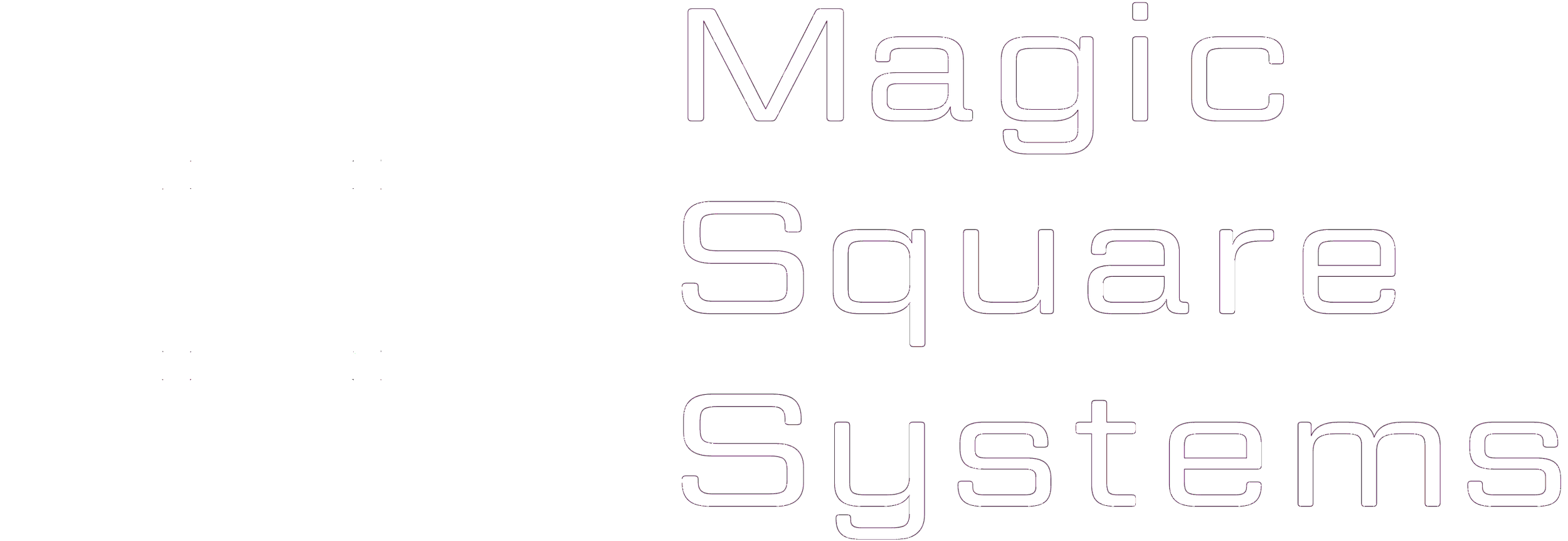 Logo of Magic Square Systems featuring nine squares arranged in a 3x3 grid with the company name next to it.