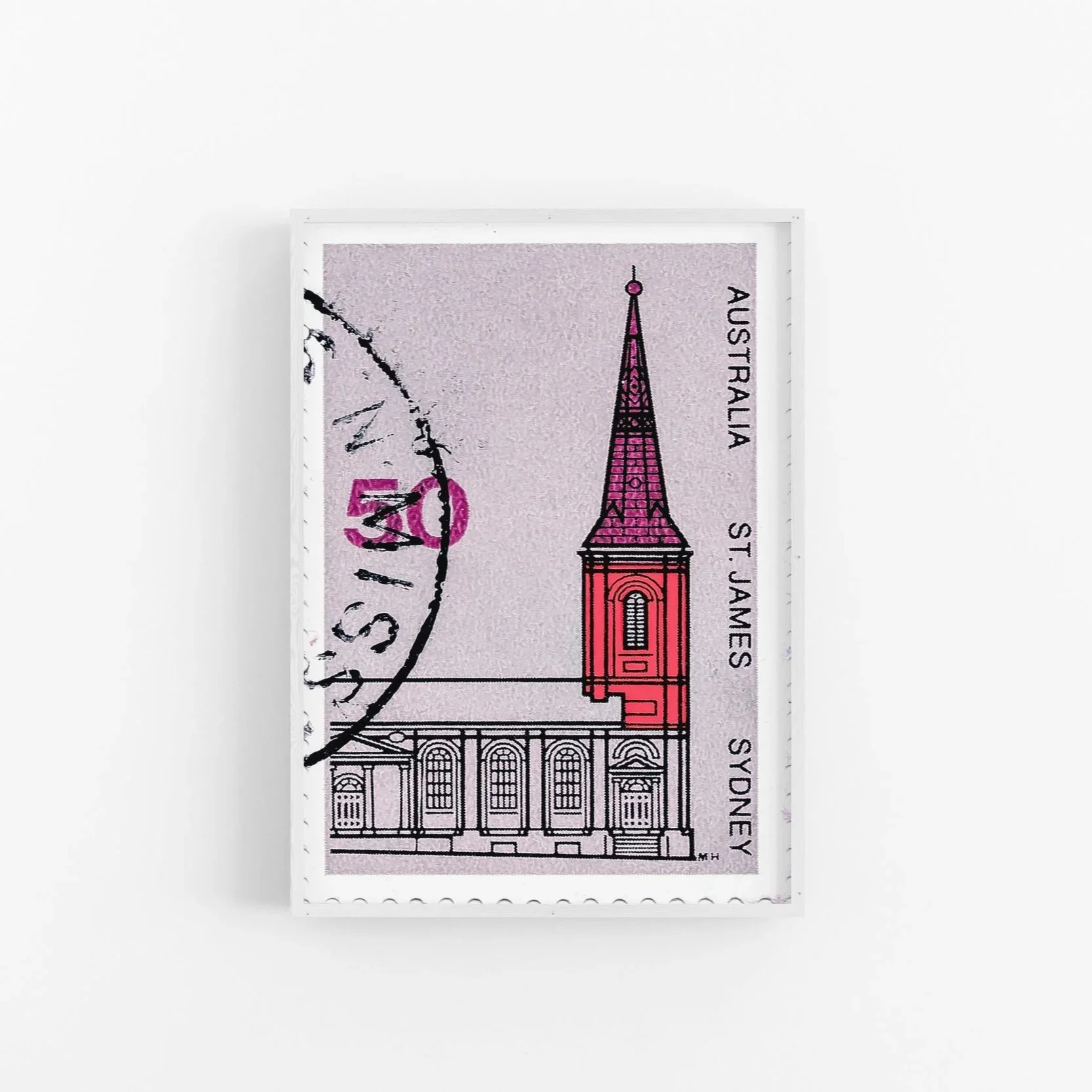 St James Church Sydney stamp, purple Civil Press edition