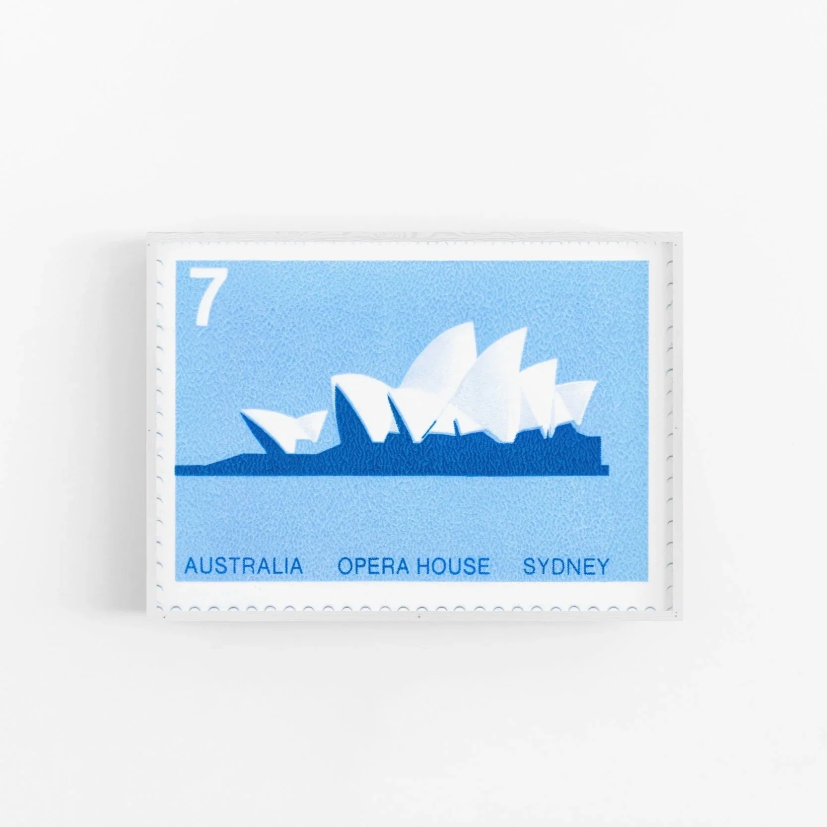 Sydney Opera House stamp, blue Civil Press edition
