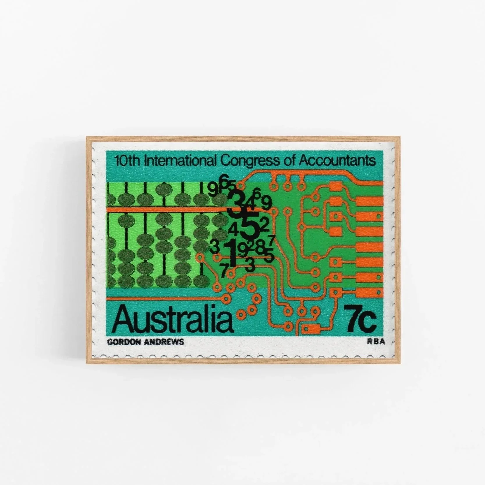10th International Congress of Accountants stamp, 1972, designed by Gordon Andrews