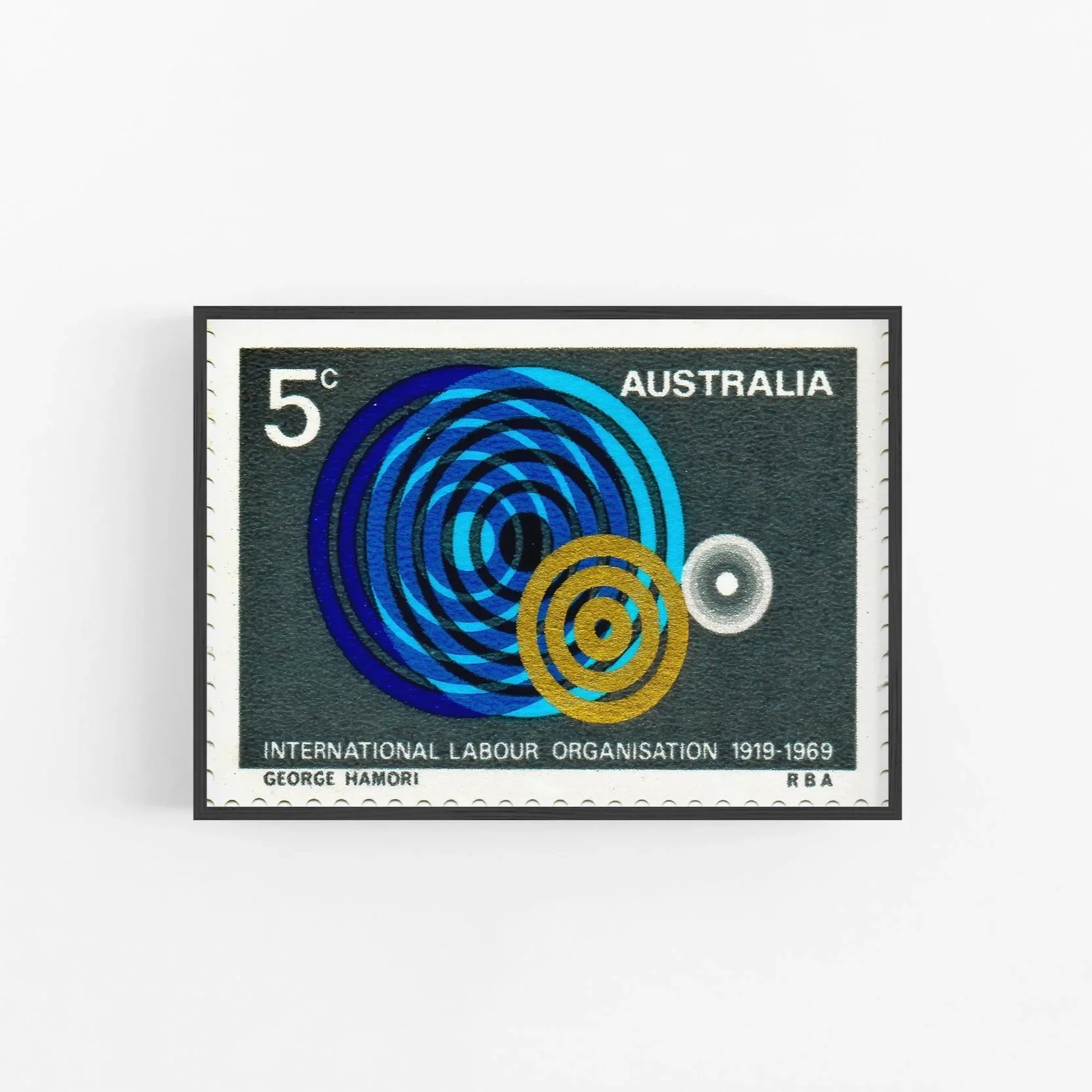 Australian ILO 50th anniversary stamp, 1969, designed by George Hamori