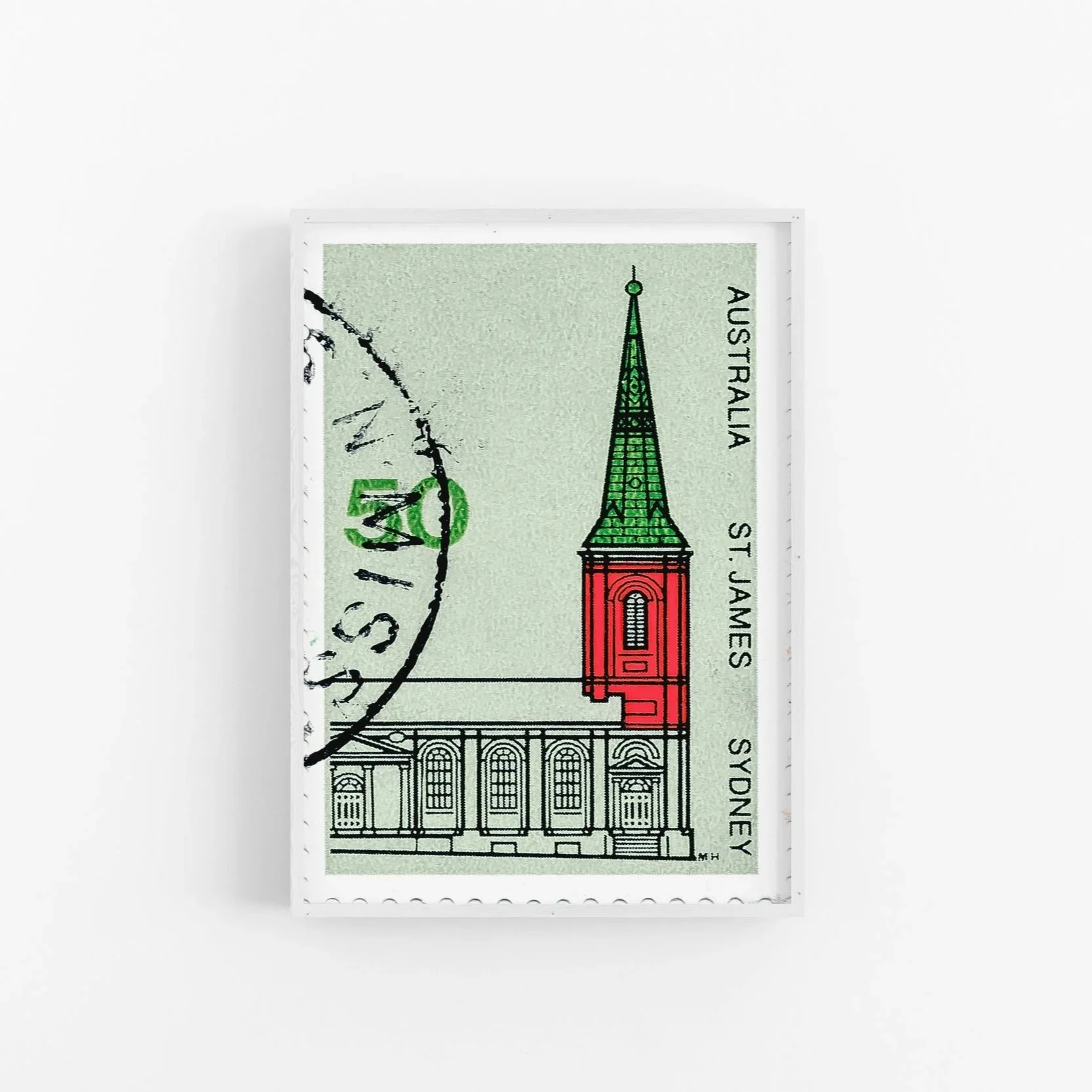 St James Church Sydney stamp, 50c, 1973, designed by Leydin