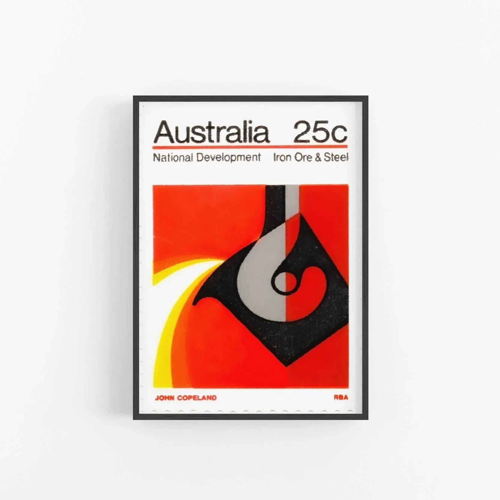 Australian National Development stamp, Iron Ore and Steel, 25c, designed by John Copeland