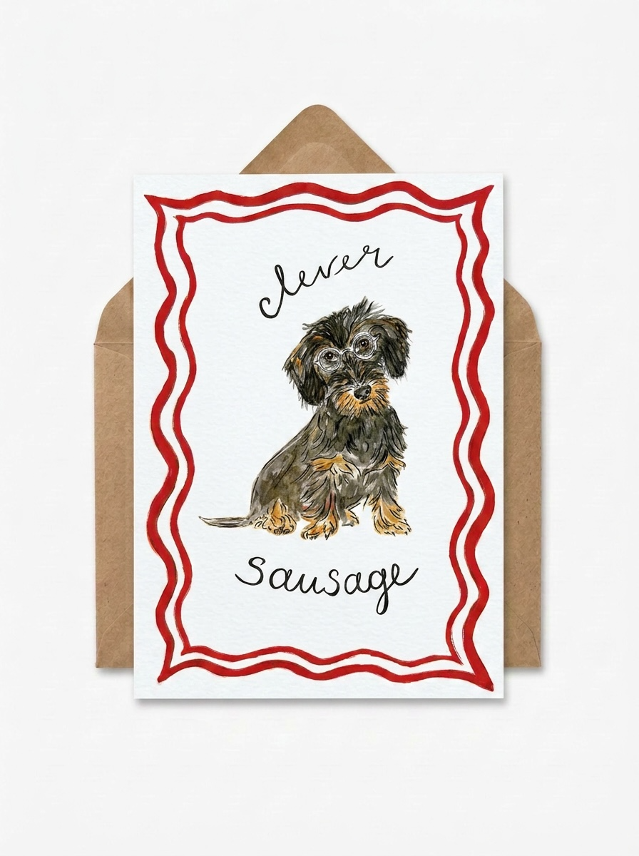 'Clever sausage' card