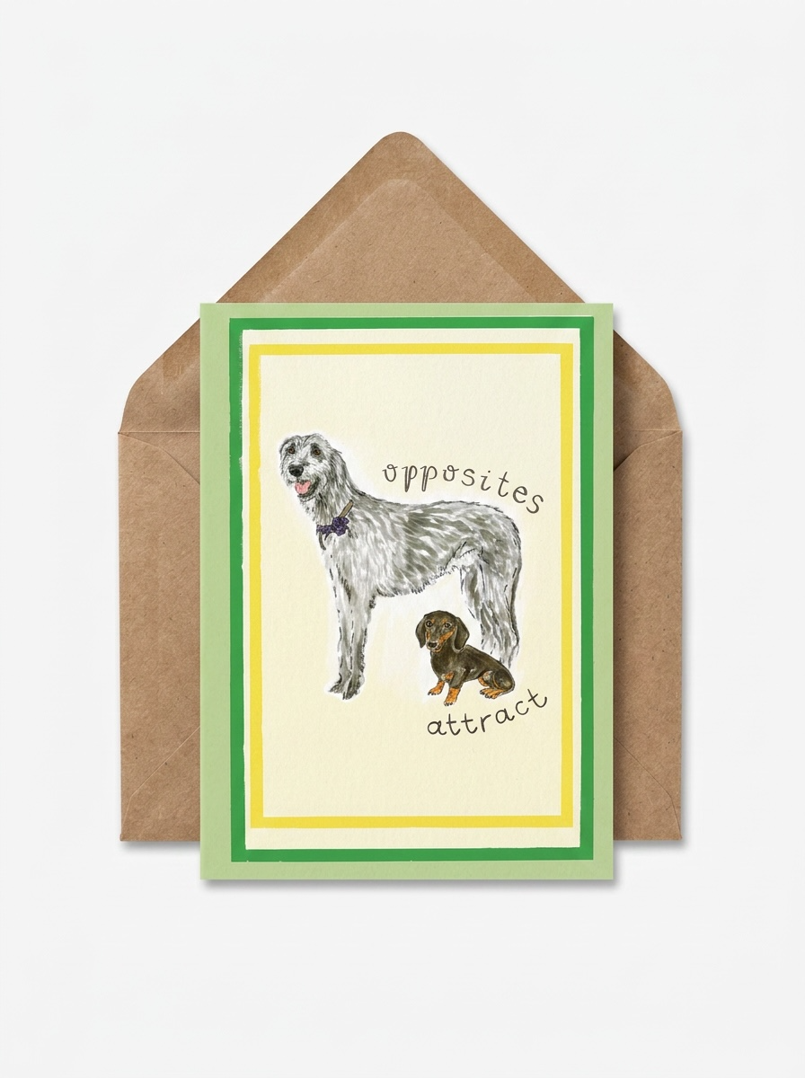 'Opposites attract' card