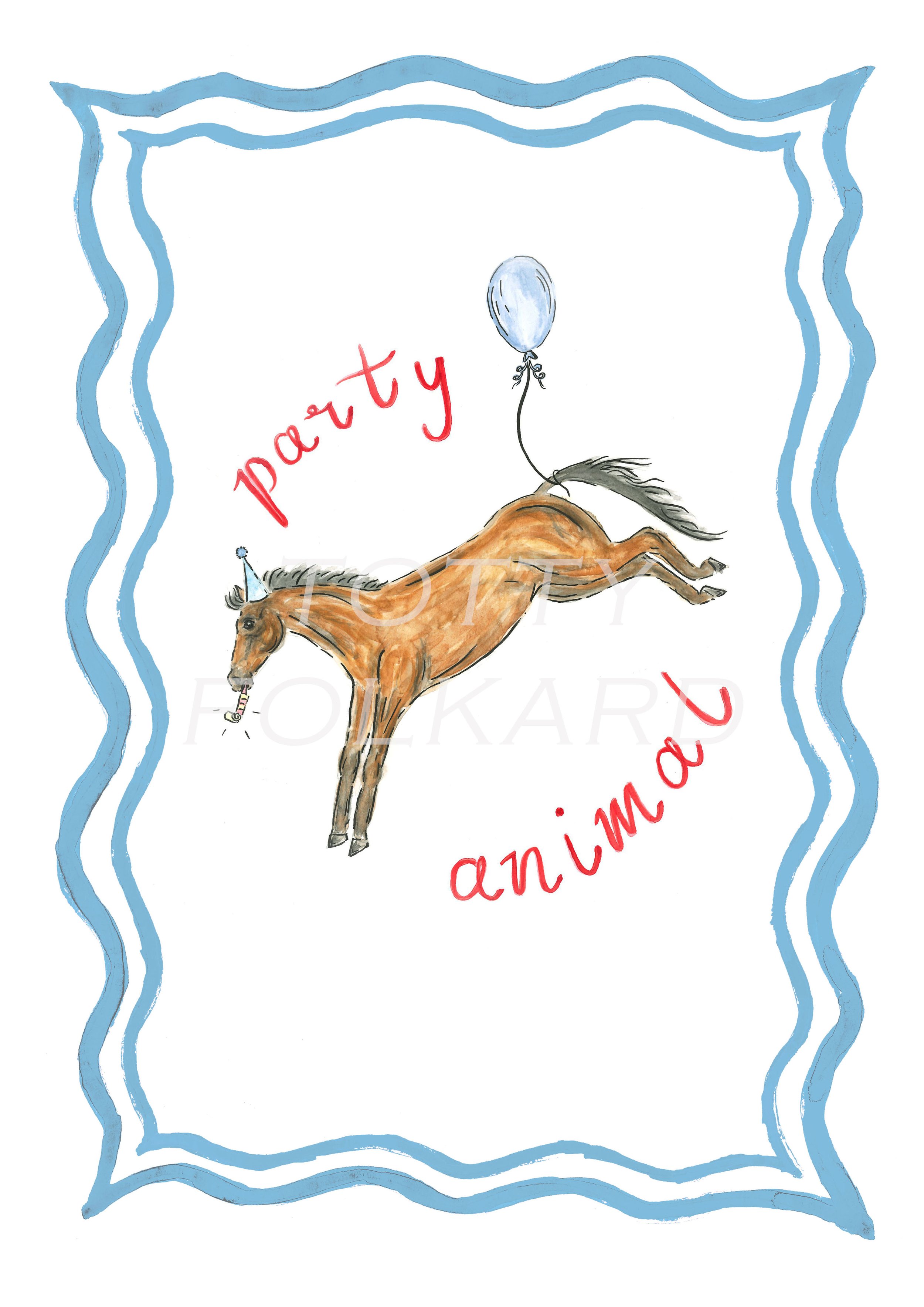 'Party animal' A3 print
