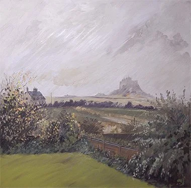 Lindisfarne castle - Autumn – Oil on canvas