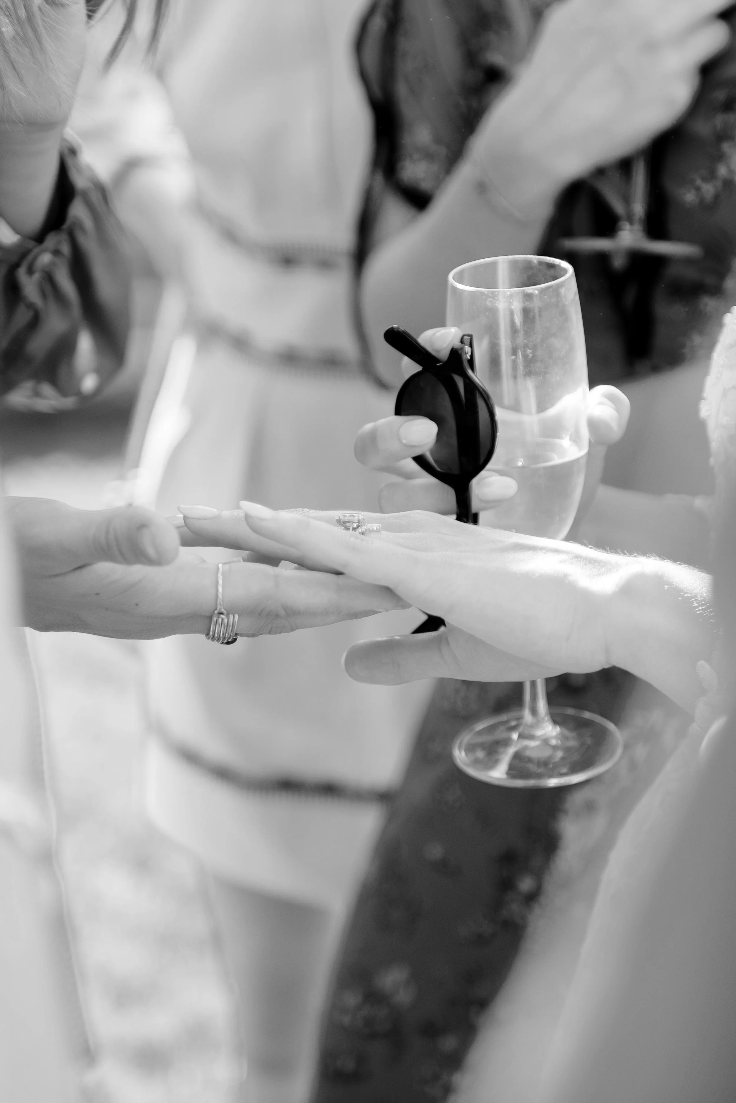 Devon wedding photographer at drinks reception at Nancarrow