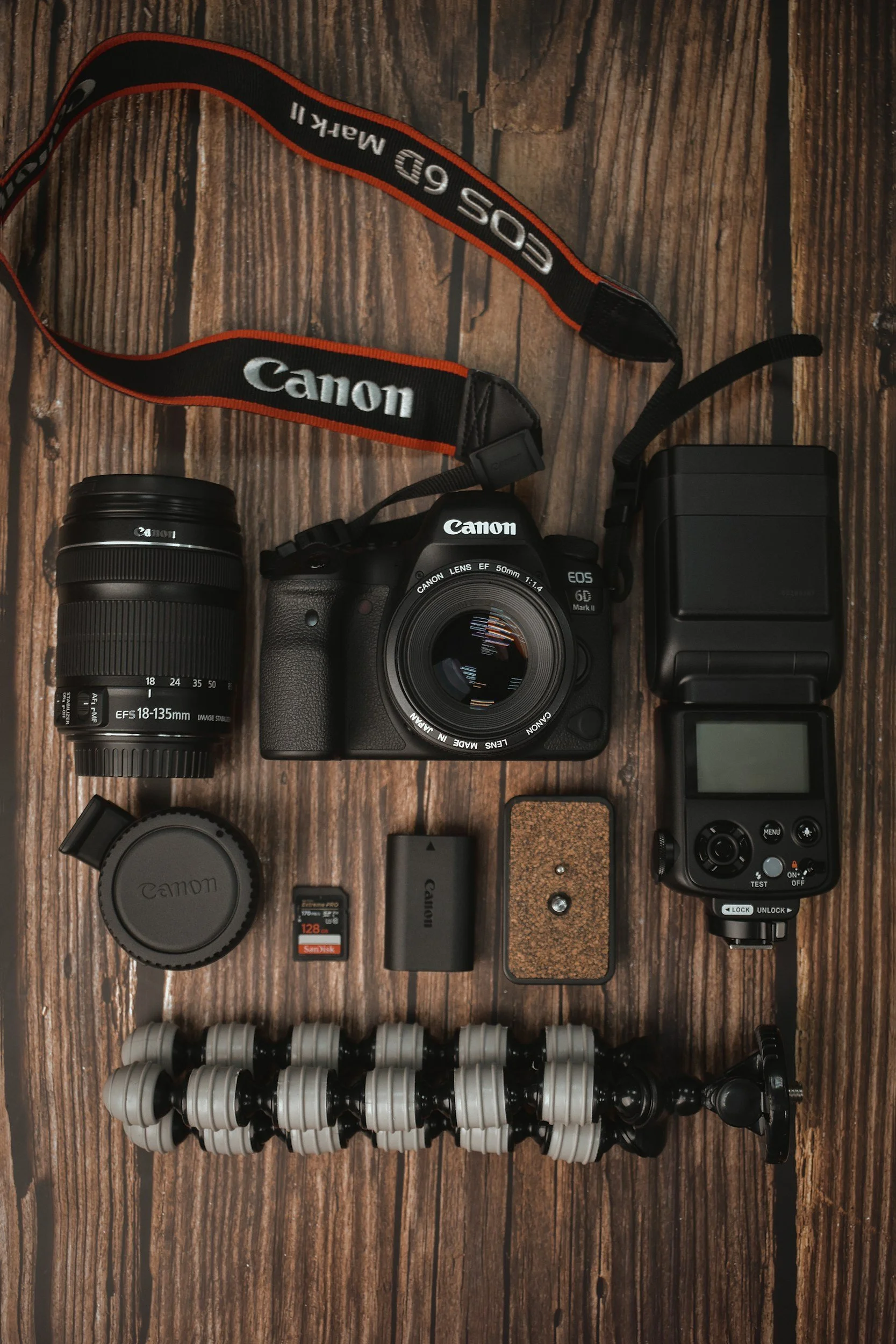 Professional camera and lens kit available for rental in Tenerife