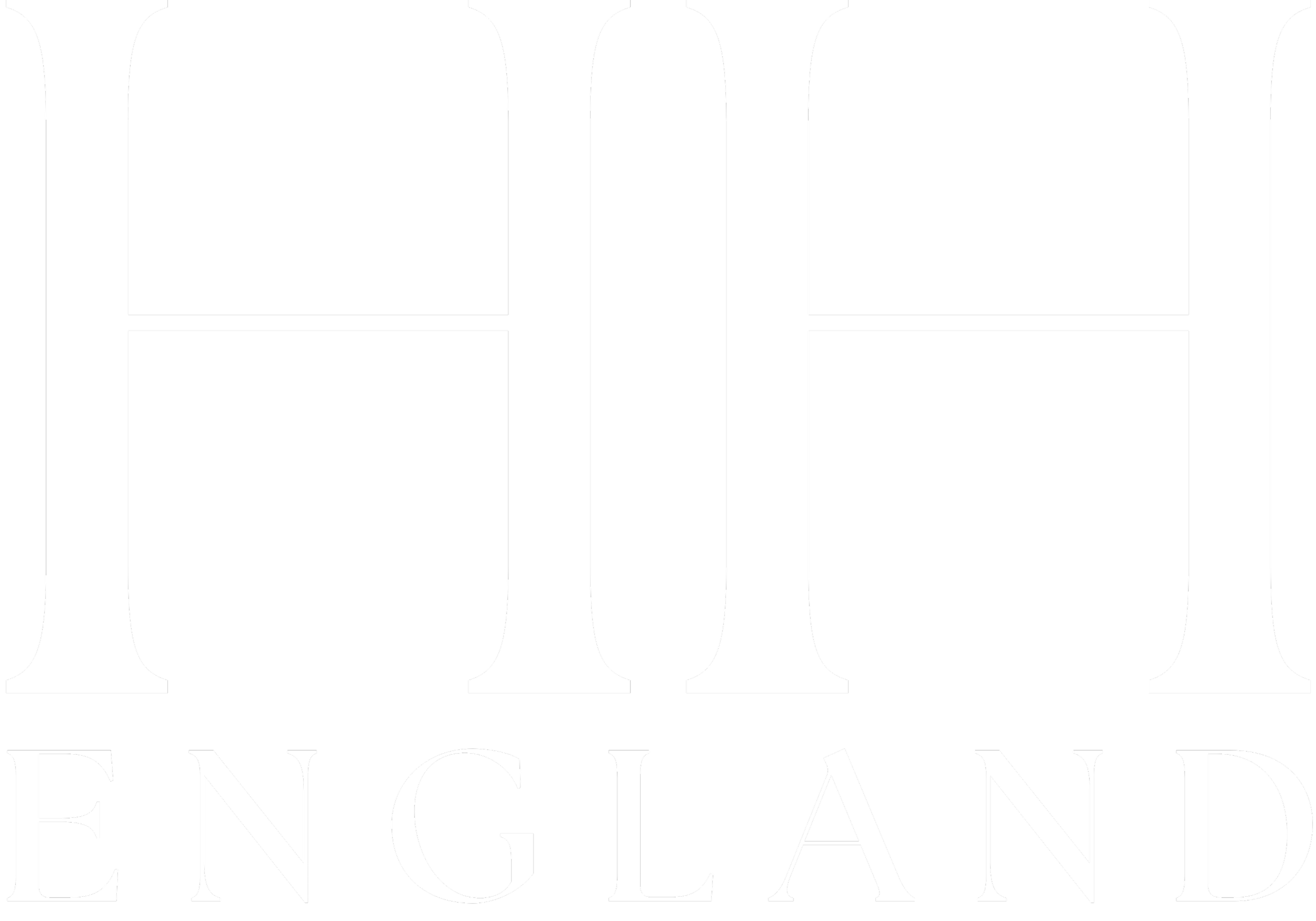 Black and white logo with a large stylized letter 'E' and the word 'ENGLAND' below it.
