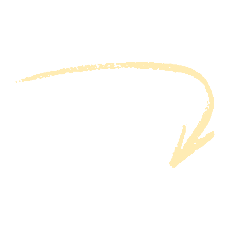 curved to the right and down chalked arrow