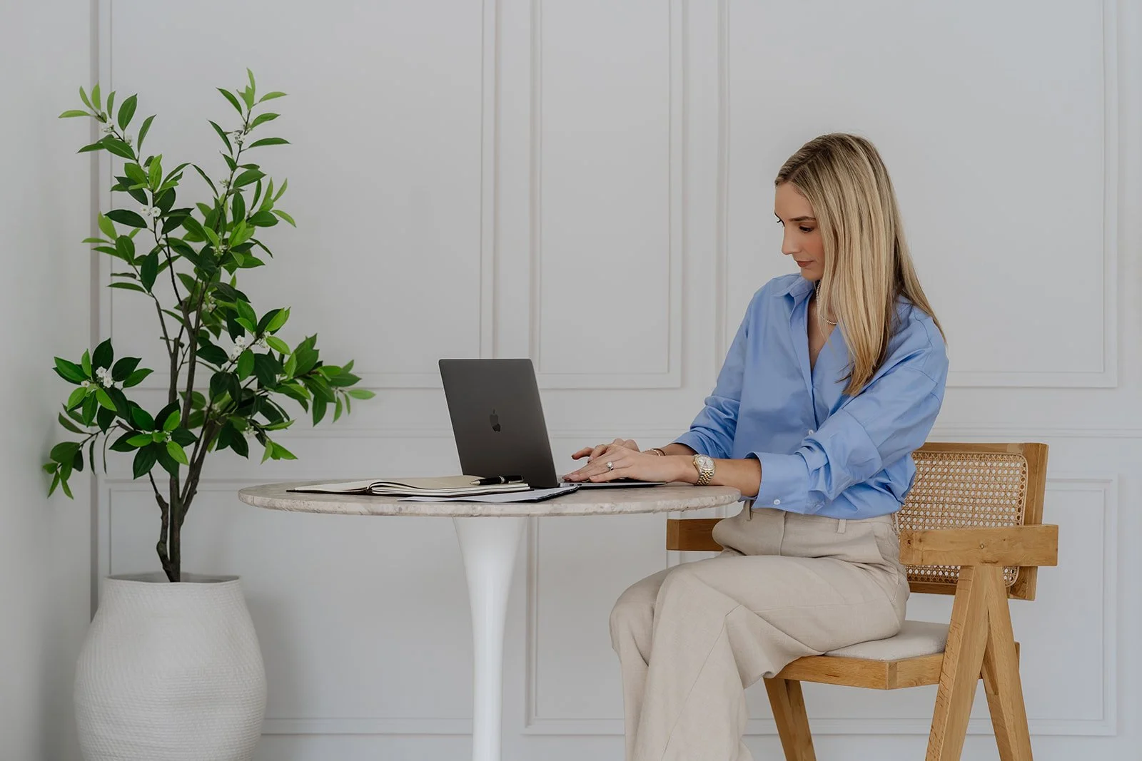Rebecca on a video call client meetings discussing wills and estate planning for customers in Melbourne