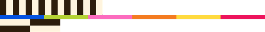 Colorful barcode pattern with various colors including black, blue, green, pink, yellow, and beige.