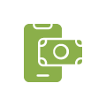 Icon of a dollar bill on a smartphone screen