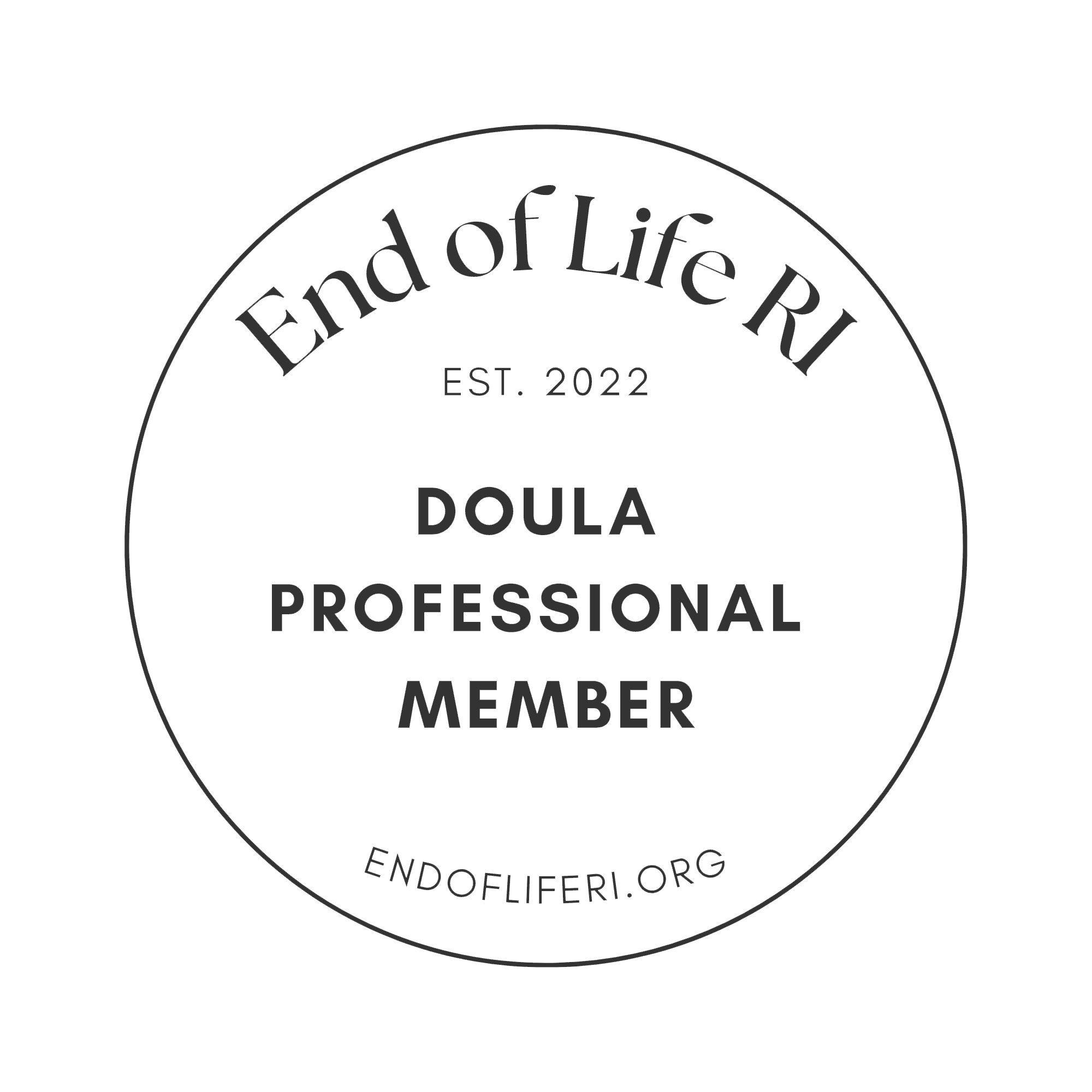 Seal with the text "End of Life RI" and website "endofliferi.org" inside a circle.
