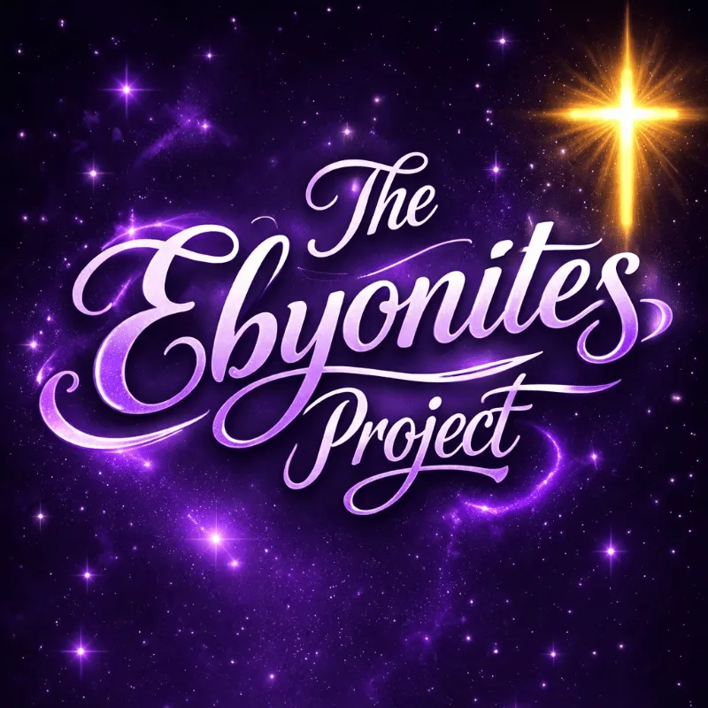 A cosmic background with purple and black stars and a bright gold star in the top right corner, featuring the text 'The Elyonites Project' in elegant white and purple script.