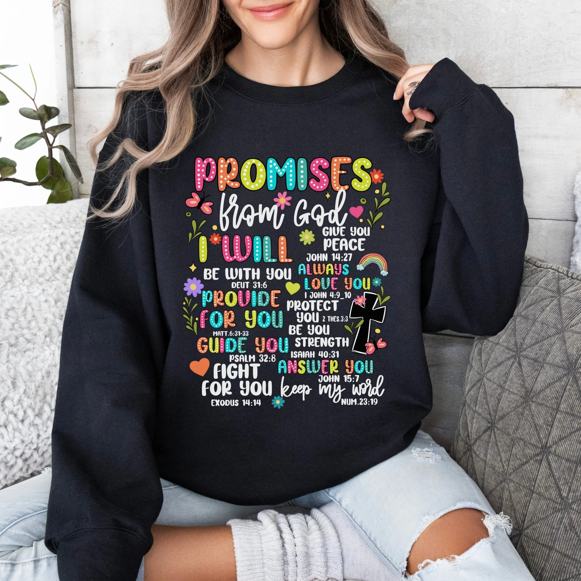Promises from God Sweatshirt-White Letters