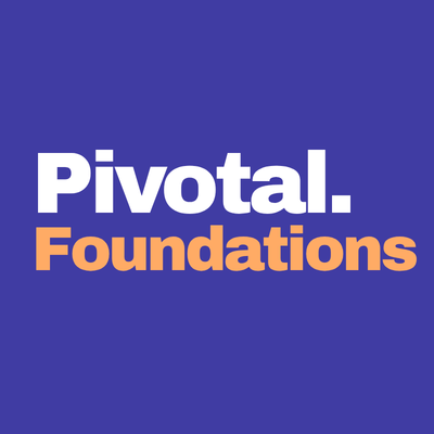 Pivotal Foundations logo with white and orange text on a blue background.