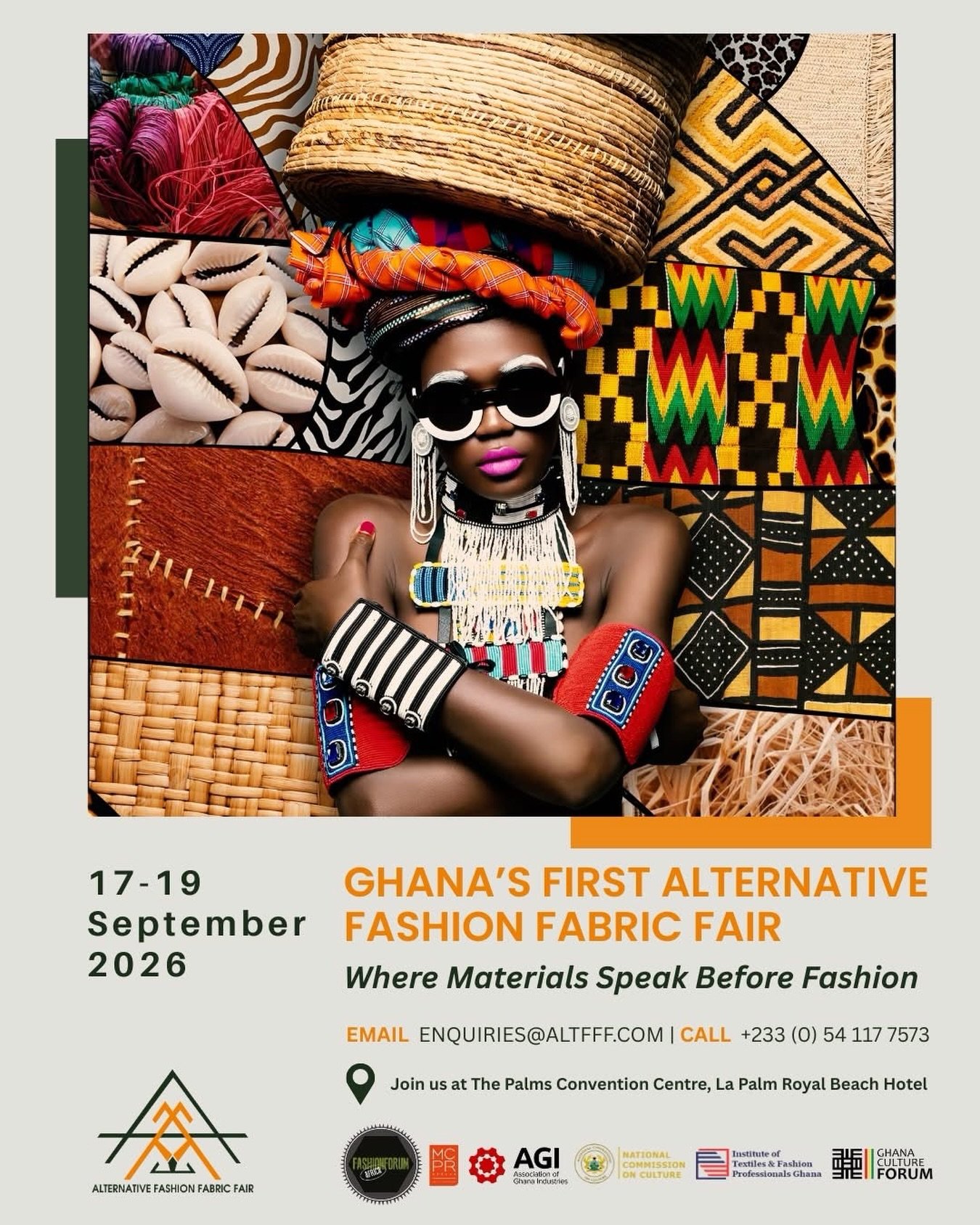 📣 NEW DATE ANNOUNCED

We&rsquo;re pleased to share that the Alternative Fashion Fabric Fair (Alt.FFF) will now take place from September 17&ndash;19, 2026 in Accra, Ghana, at the Palm Convention Centre, La Palm Royal Beach Hotel.

This strategic shi