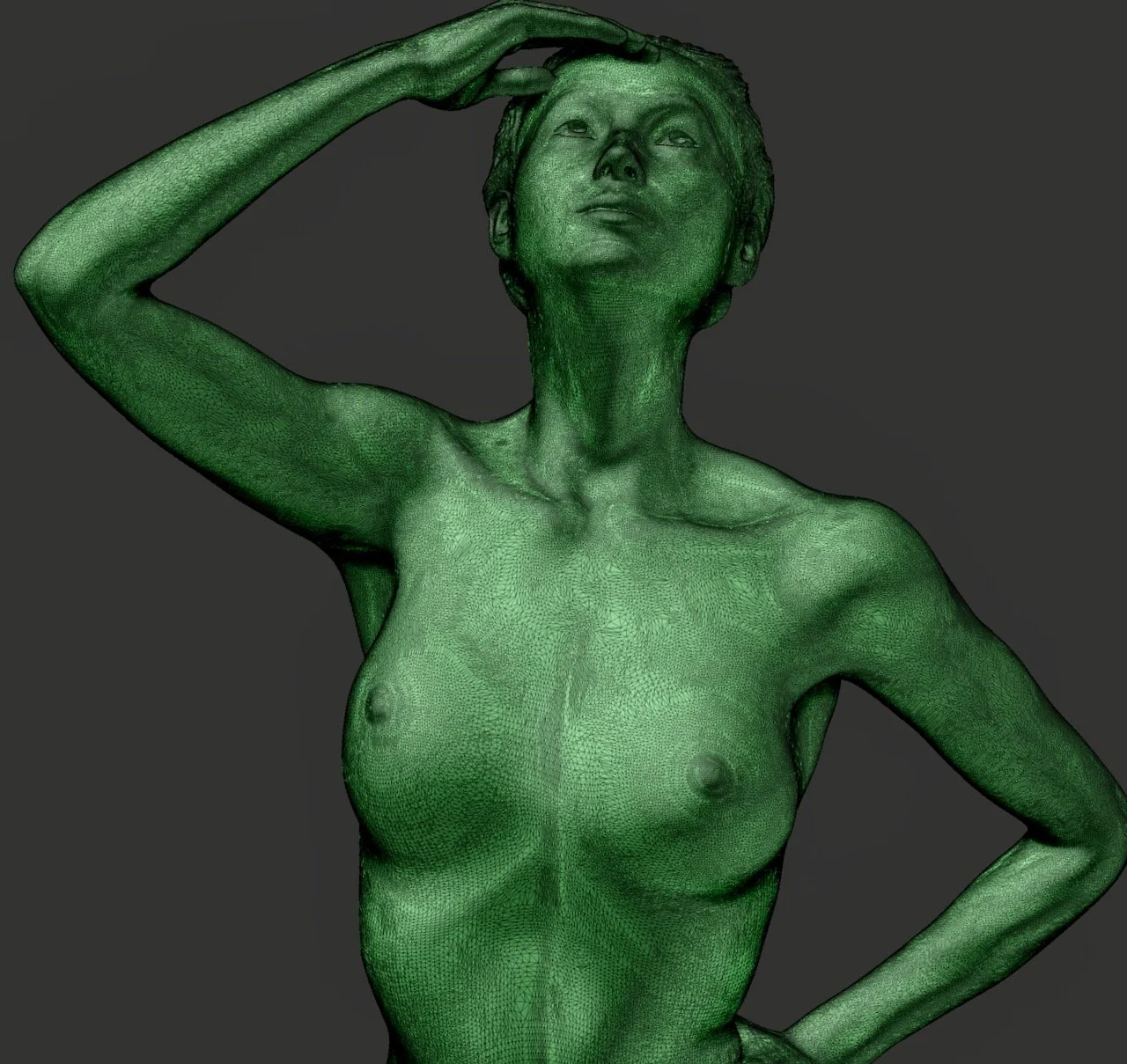 ZBrush sculpt in progrees female figurative realistic classical sculpture style