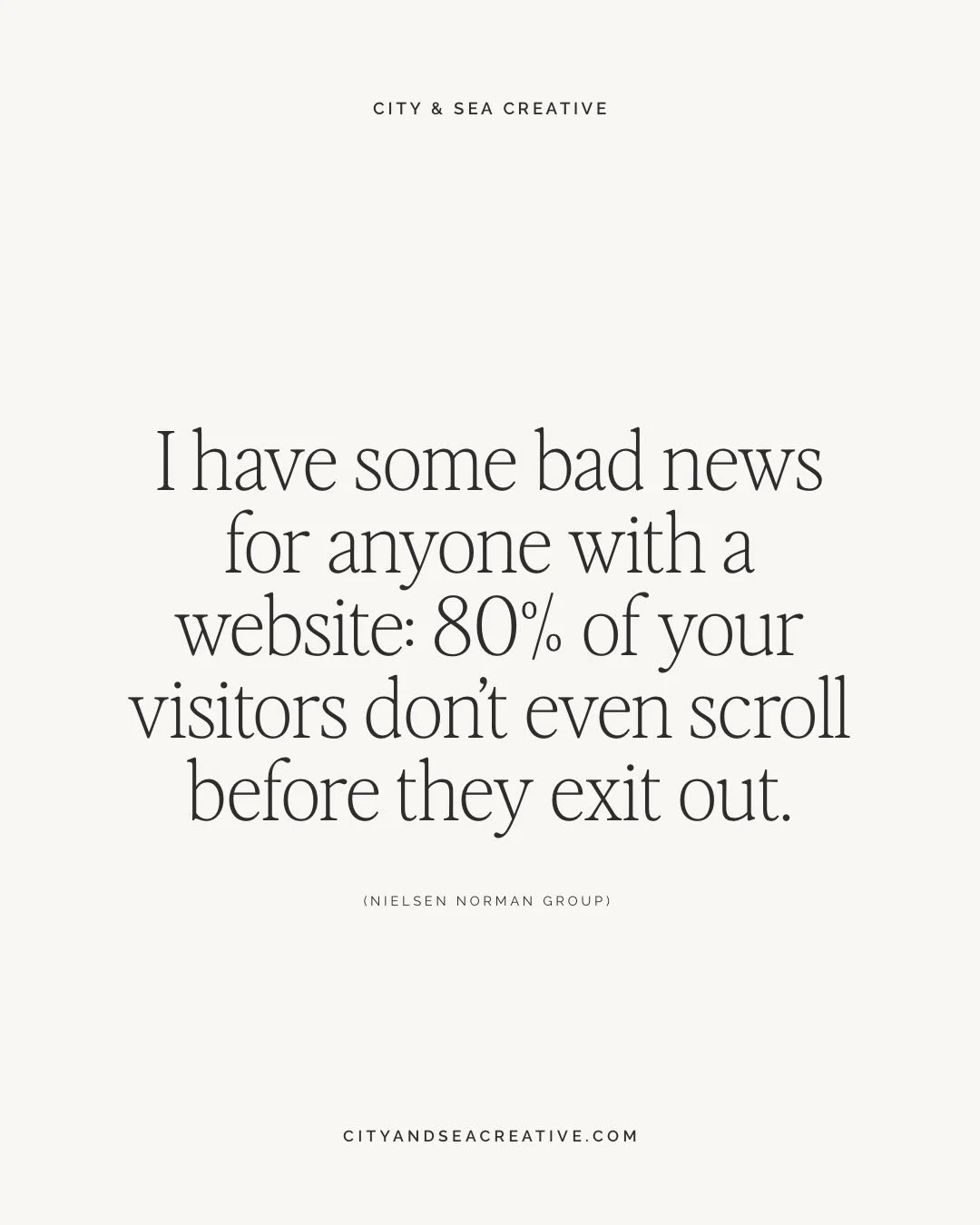 I&rsquo;ve had clients that have come to us after spending months (sometimes years) refining their offers, their messaging, and their photography. 

And then they put it on a homepage that buries the most important information below the fold, where 8