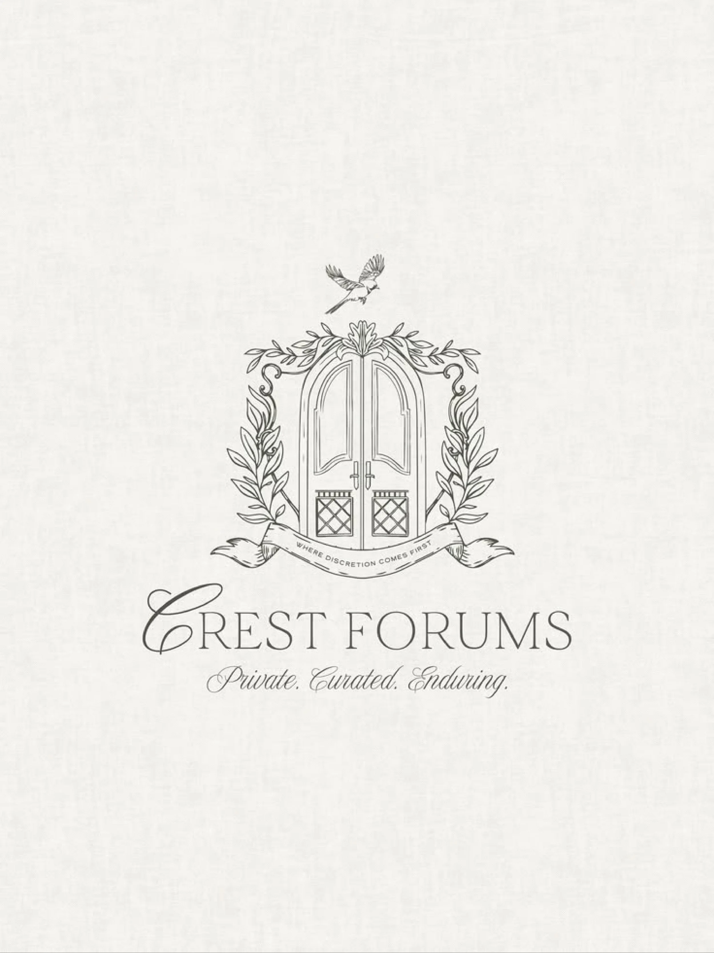 One of the most illustrative brands I&rsquo;ve ever had the honor of designing. Crest Forums hosts highly exclusive educational events for family offices across Europe and beyond. We drew inspiration from the doors of private clubs found throughout t