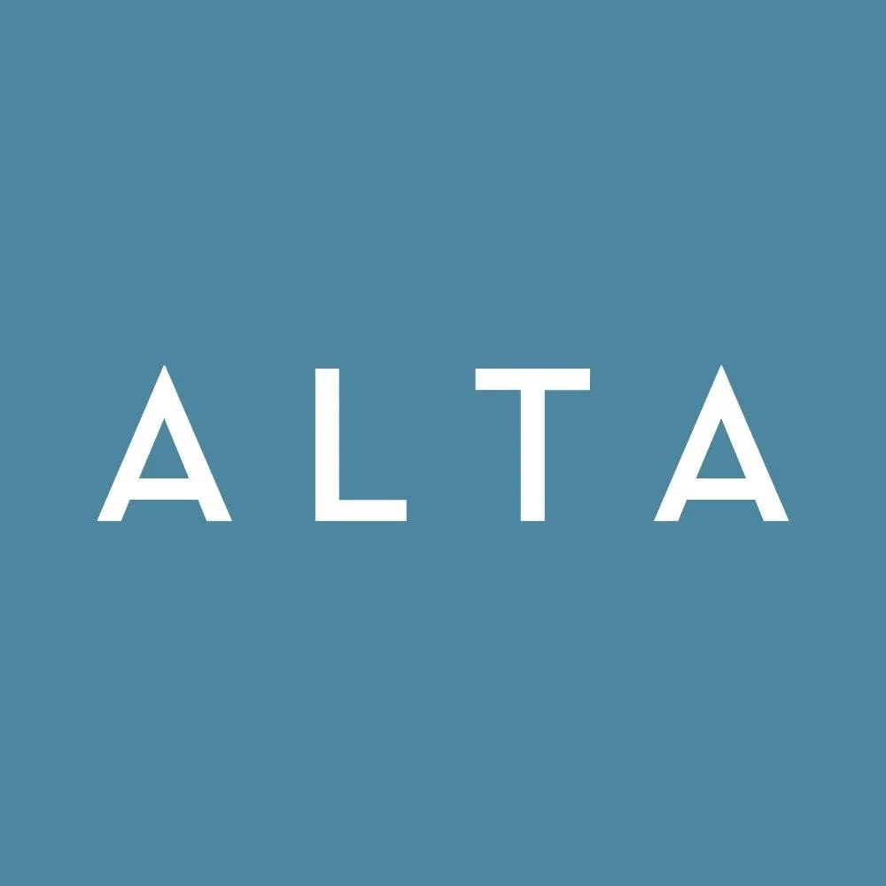 Blue background with the word 'ALTA' in white, centered text.